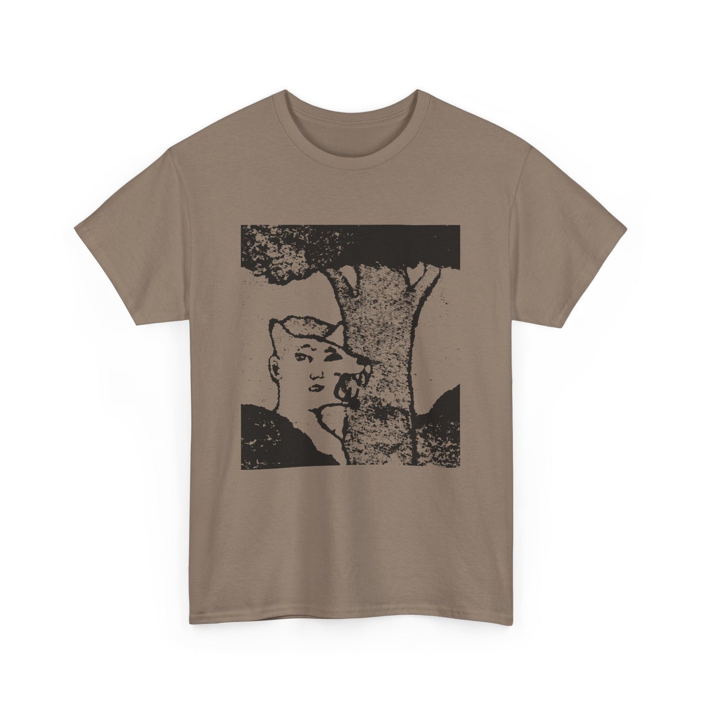 mid twentieth century the boy and the dog illusion artwork reproduction tshirt