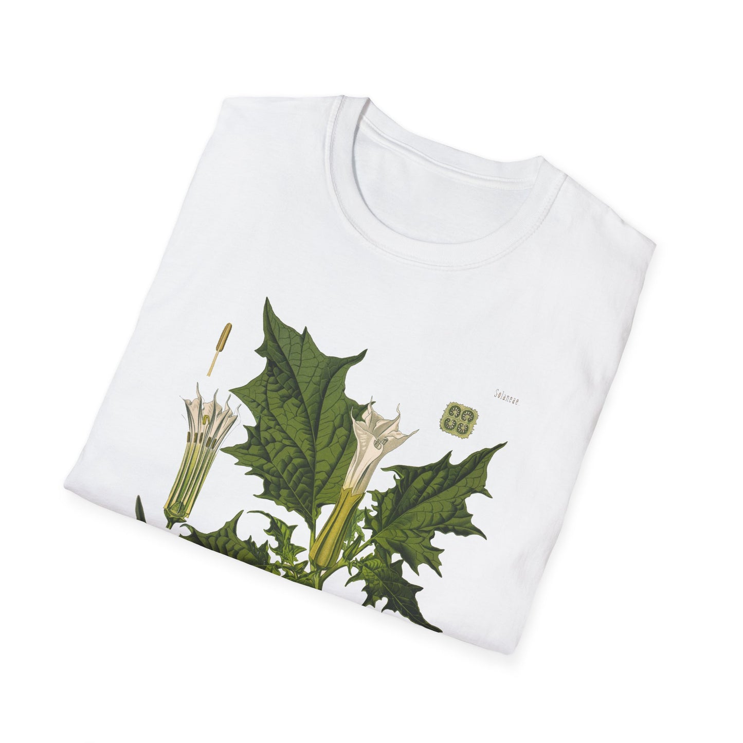 1887 botanical print from kohler's plants by hermann adolph kohler featuring datura the devil's trumpet tshirt