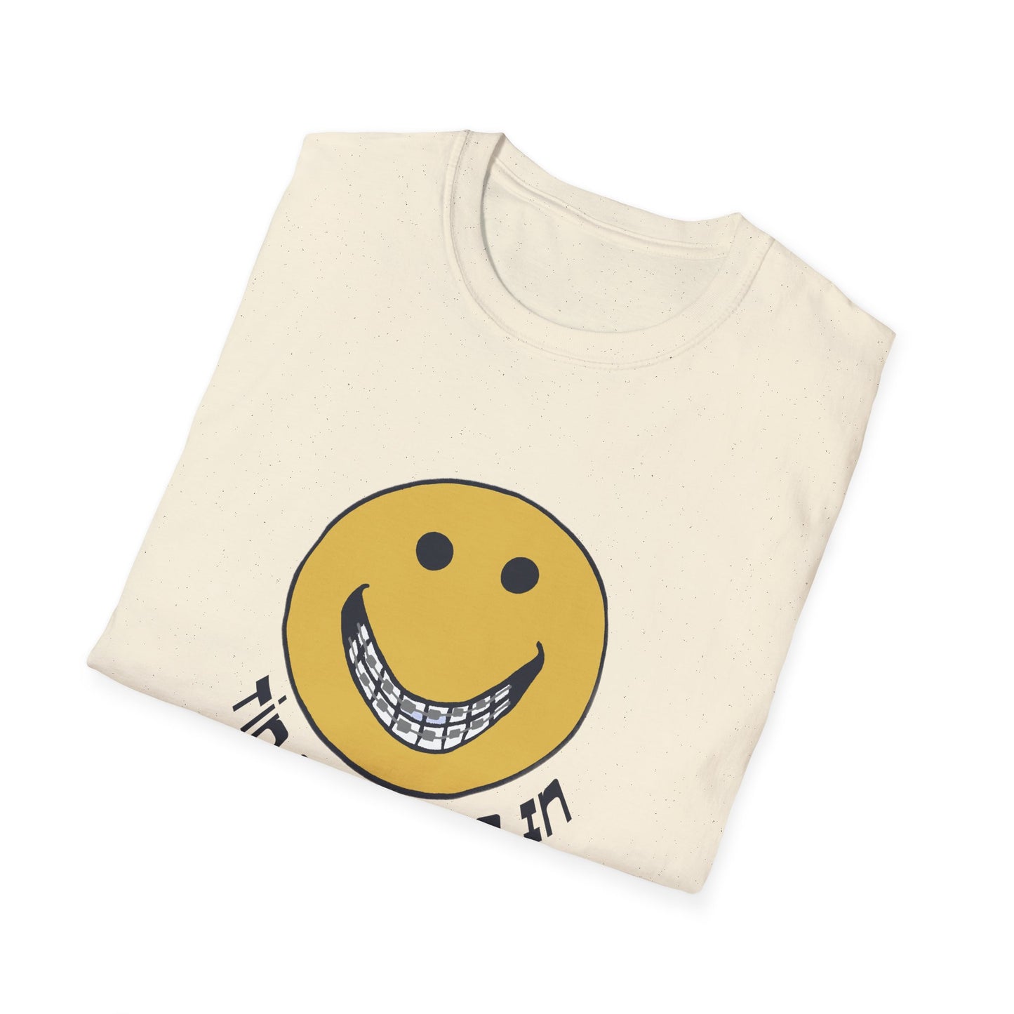 vintage tin grins are in 1970s design tshirt