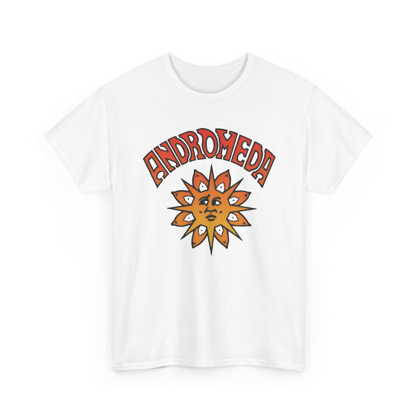 1960s english psychedelic rock band andromeda orange variant tshirt