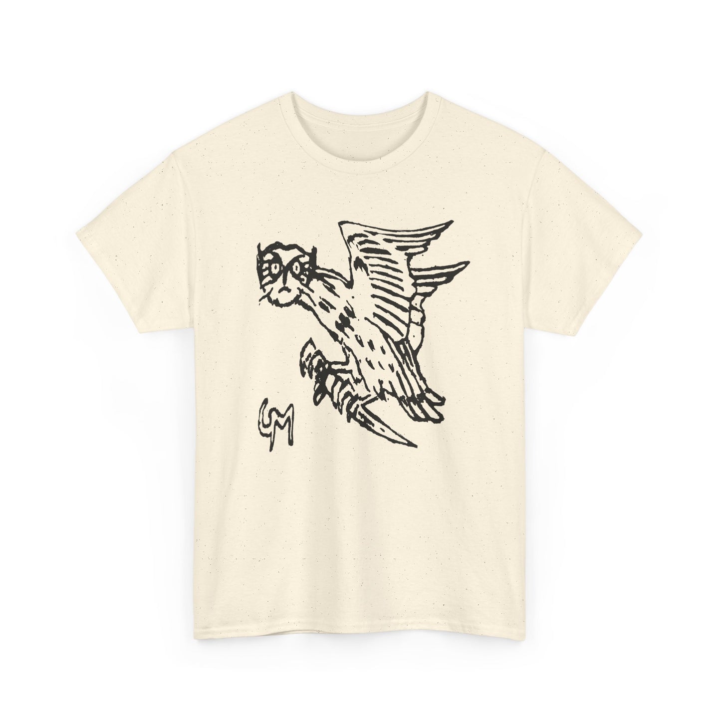 1899 illustration of owl holding knife by gerhard munthe custom edit tshirt