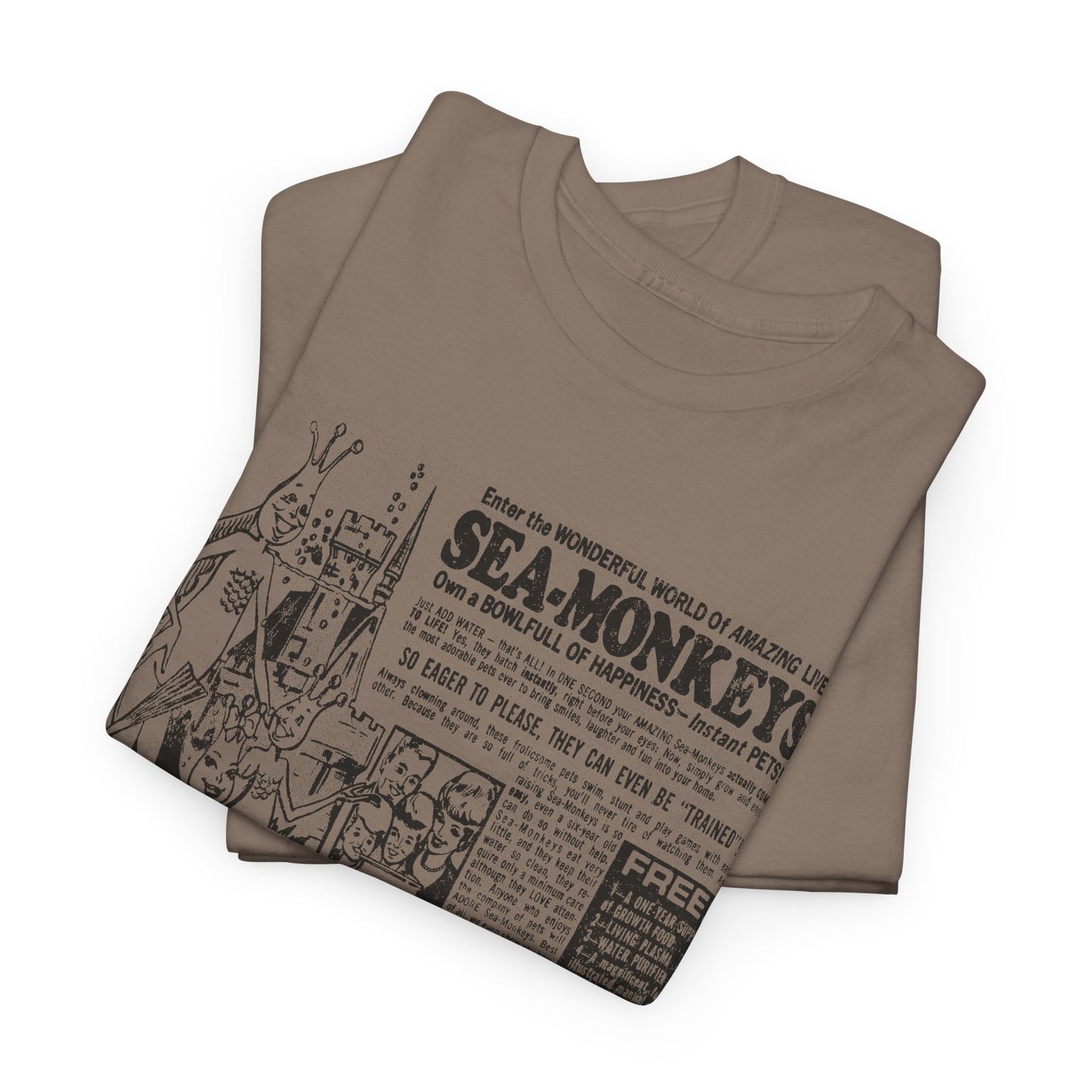 1973 sea monkeys insta pet advert black and white reproduction tshirt