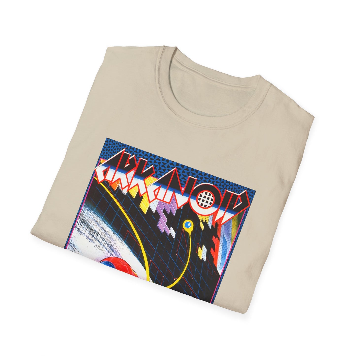 vintage reproduction video game tshirt 1986 arkanoid block breaking game tshirt