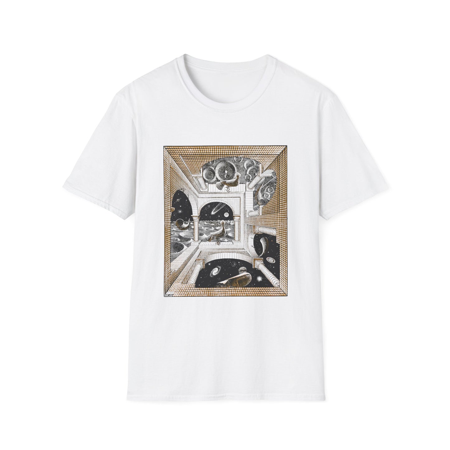 1947 m.c escher another world tshirt