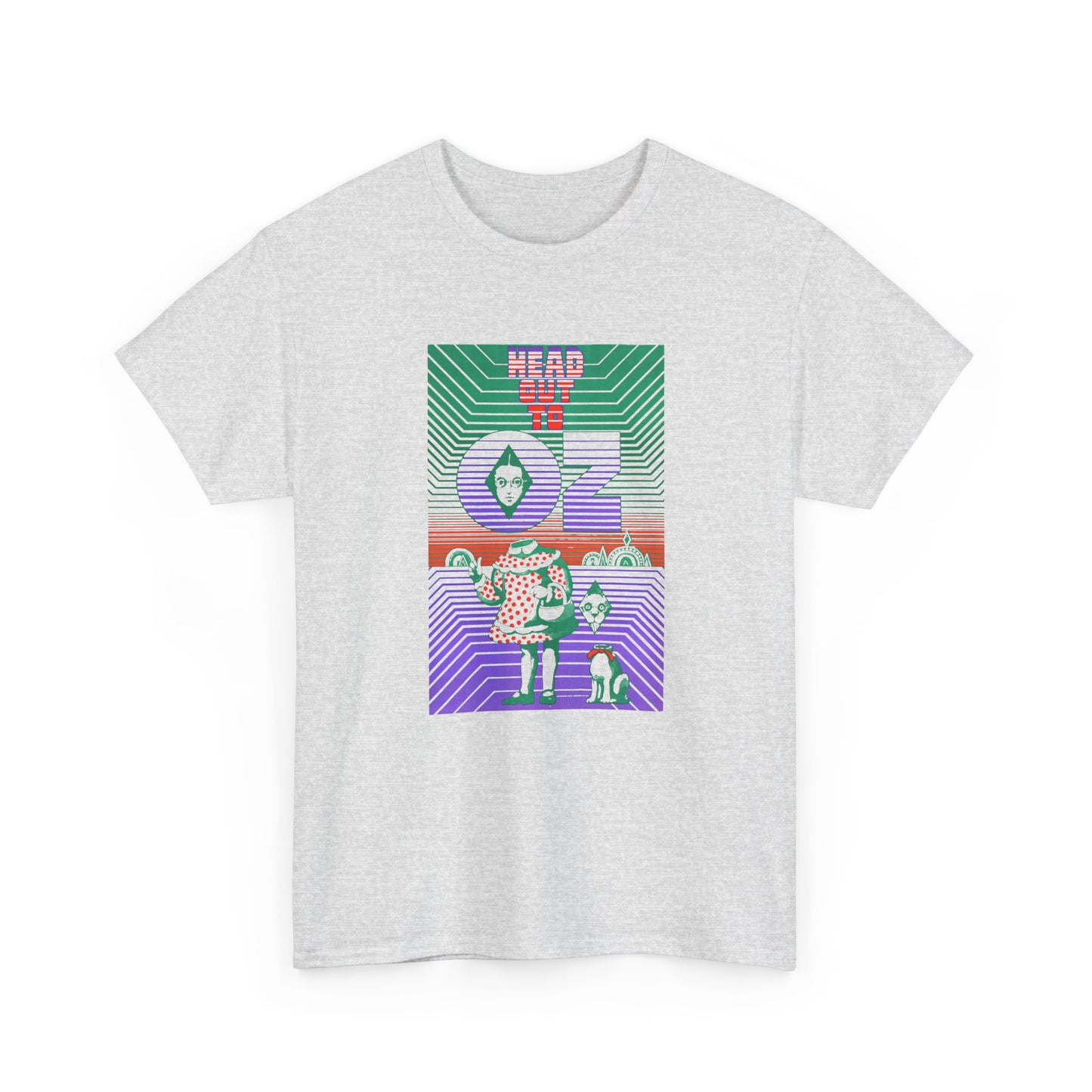 1960s head out to oz psychedelic vintage poster tshirt