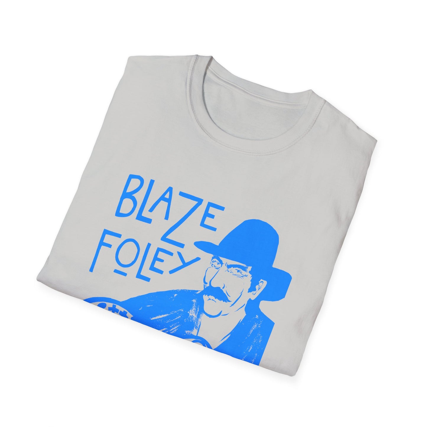 blaze foley sittin' by the road light blue stencil fan art tshirt