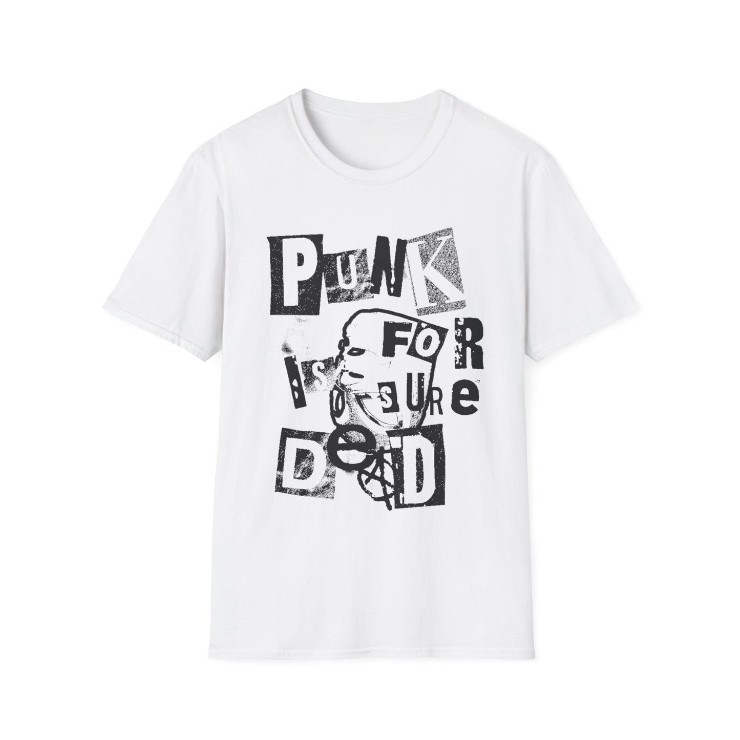 punk is for sure dead spray spaint style tshirt