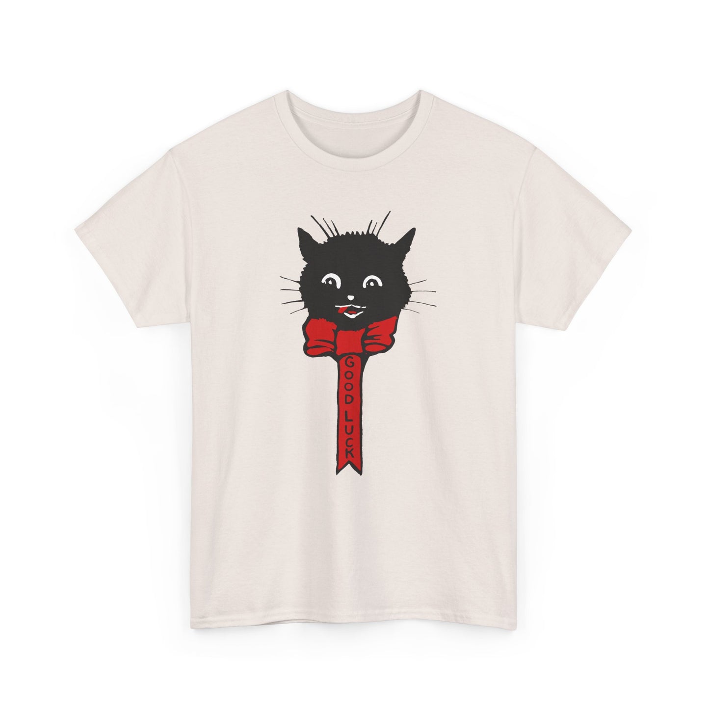 1922 calendar card graphic by unknown artist good luck cat tshirt