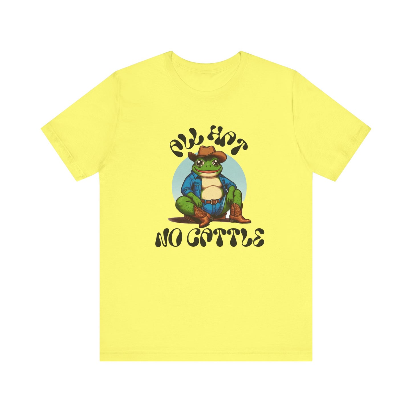 tubby frog "all hat no cattle" tshirt