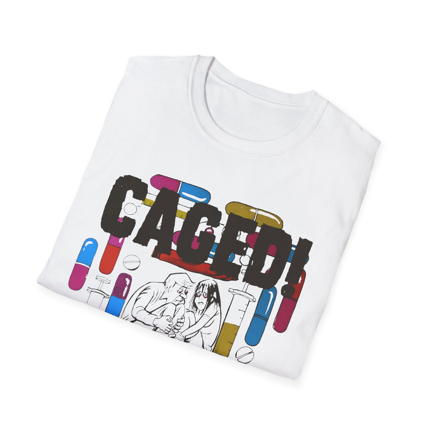 1960s/70s anti drug poster tshirt caged! by smartset smarteen s.o.s tshirt