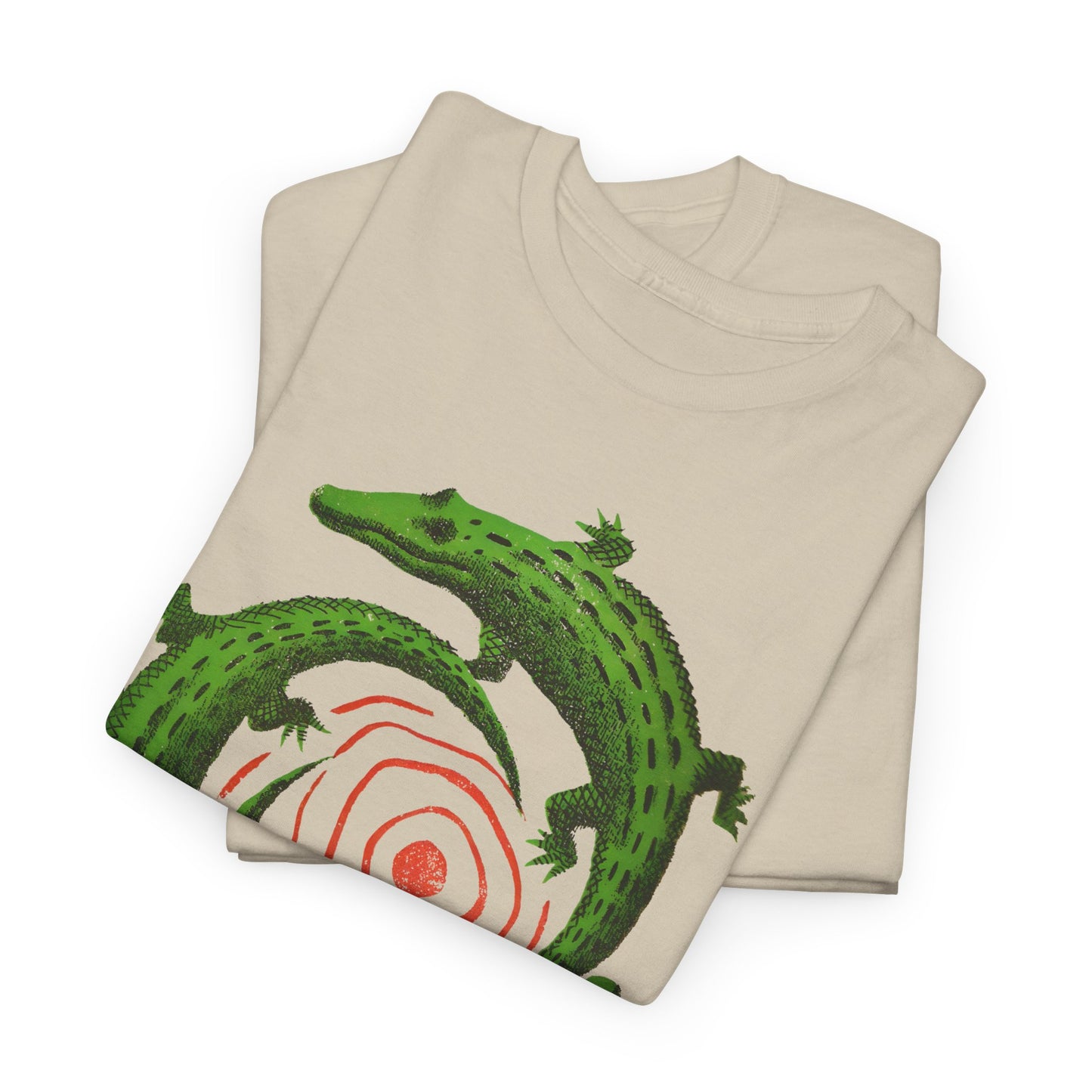 mid century manolo prieto three alligators swirl book cover tshirt