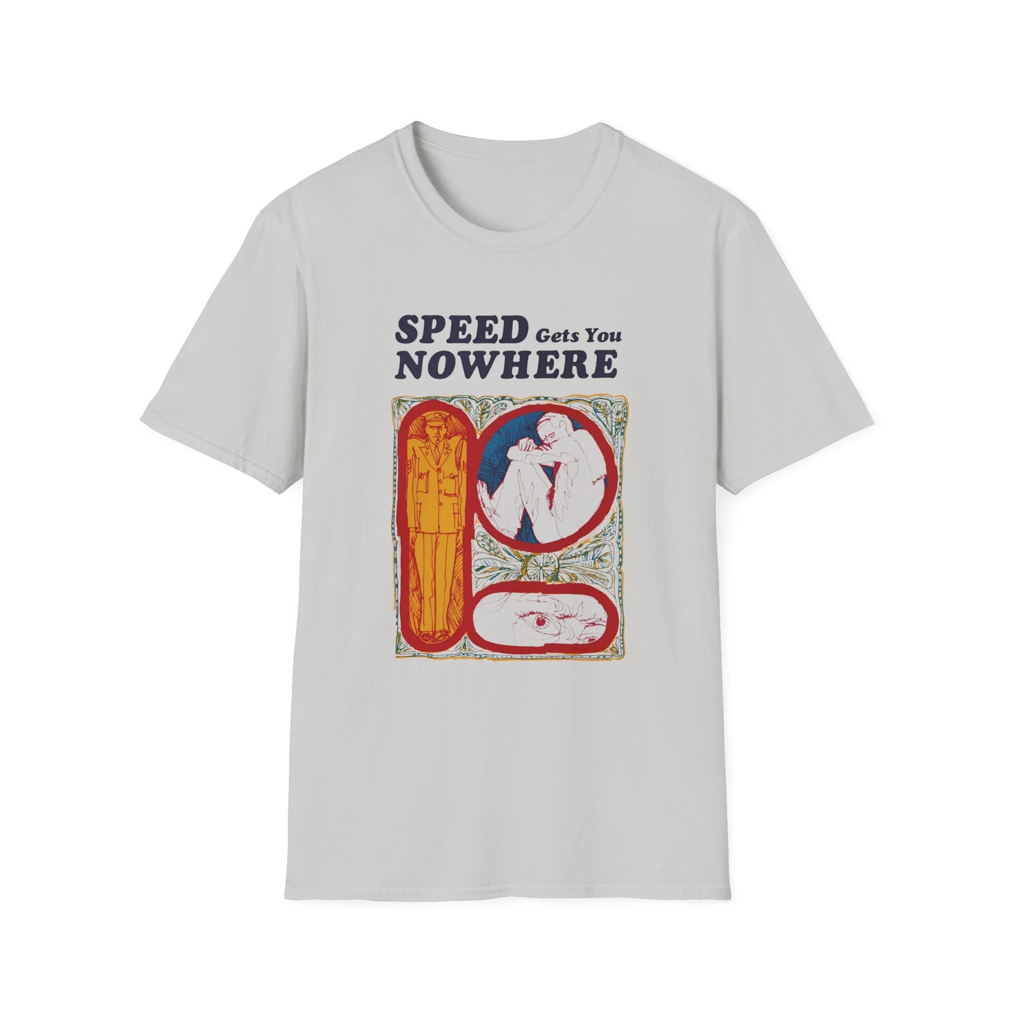 1970s anti drug campaign poster speed gets you nowhere tshirt