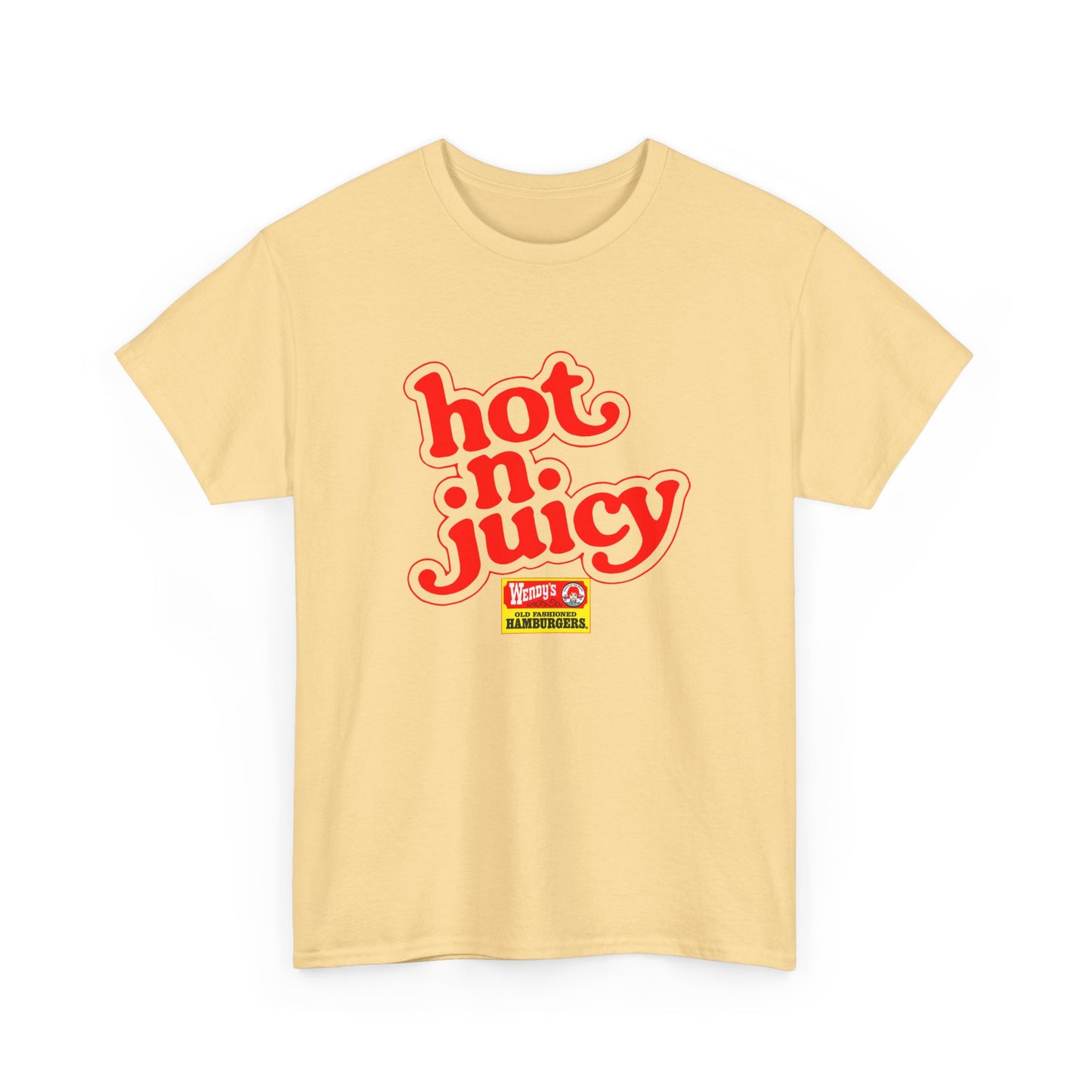 wendy's vintage hot n juicy logo reproduction tshirt