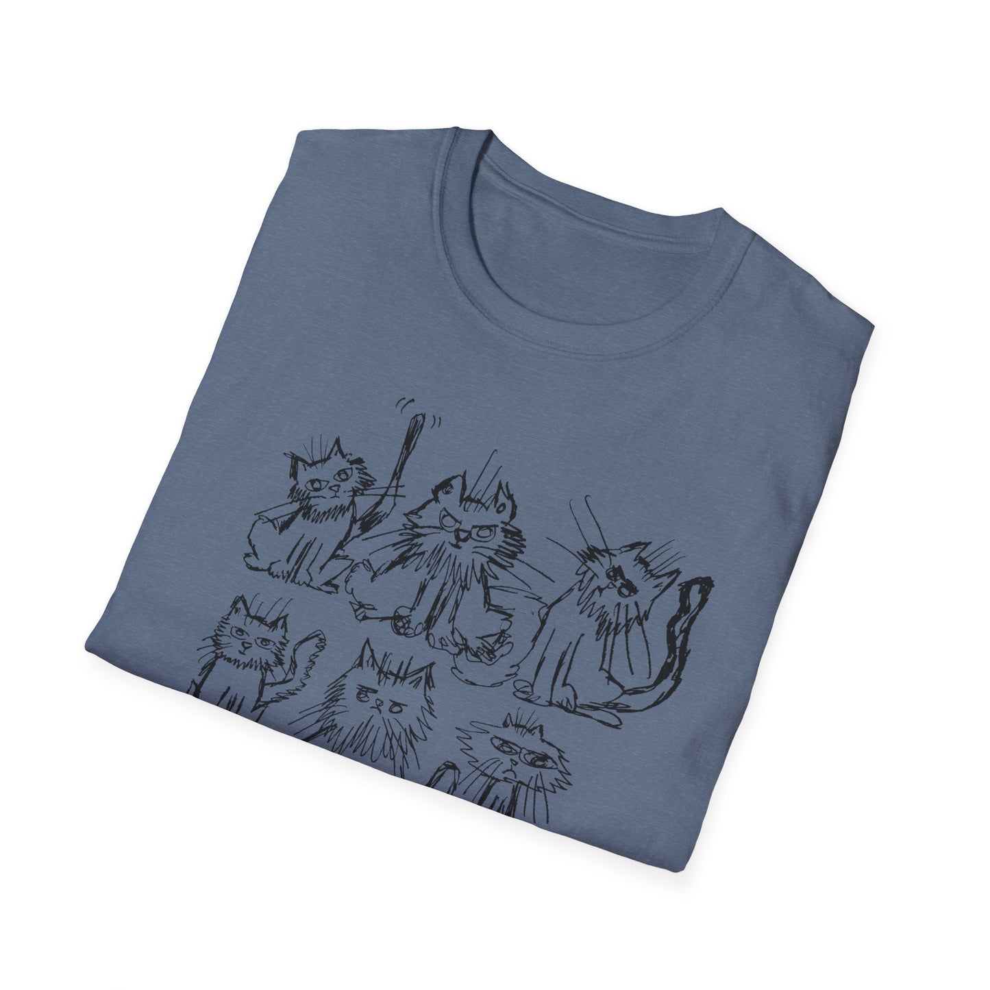 original drawing six cats tshirt