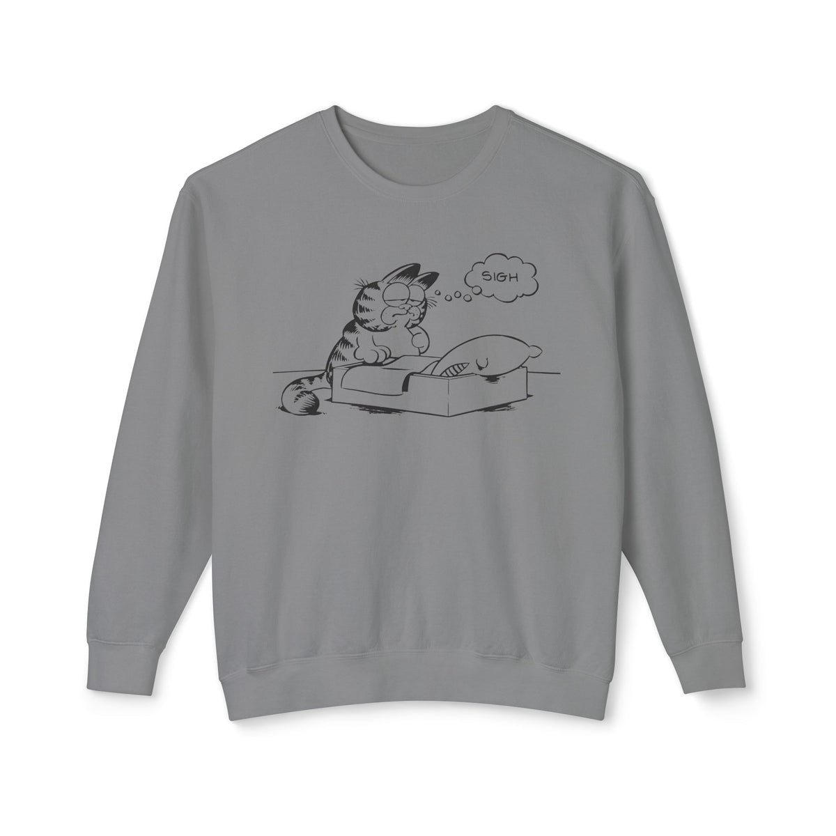 garf type cat sighing 100% cotton sweatshirt
