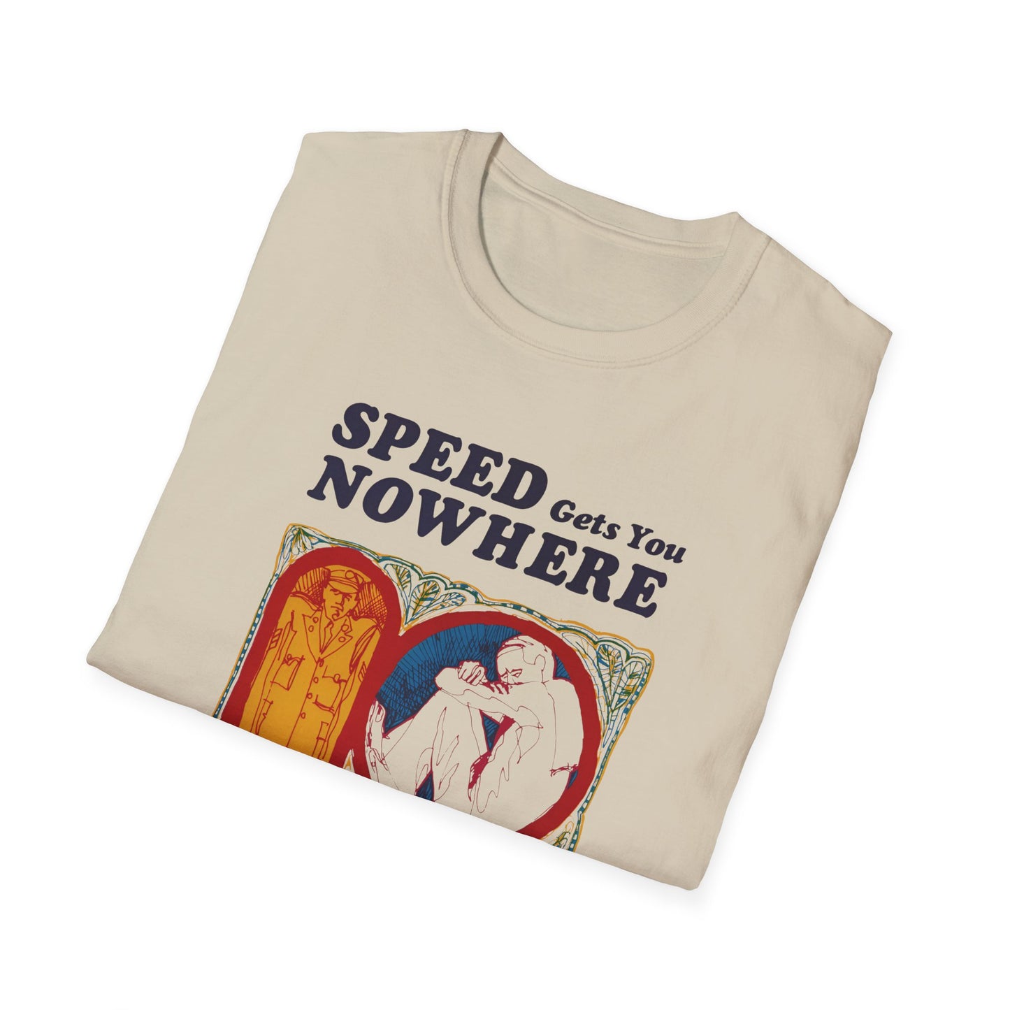 1970s anti drug campaign poster speed gets you nowhere tshirt
