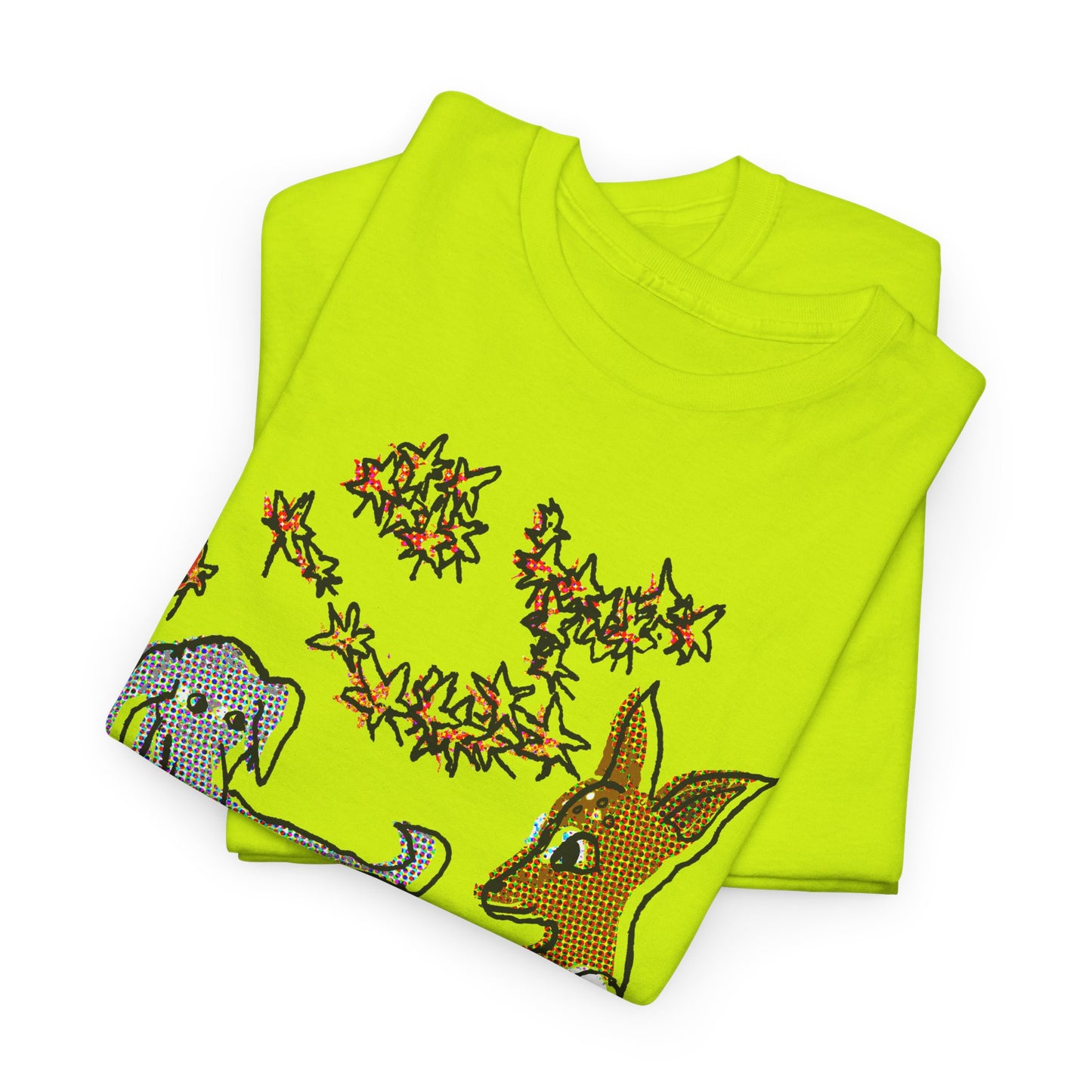 original drawing deer and dog love tshirt