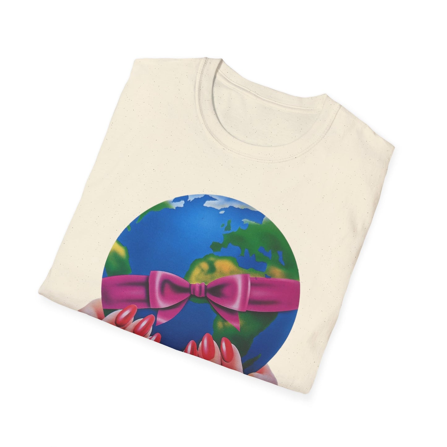 1980s graphic from a greeting card "i'd give you the world" tshirt