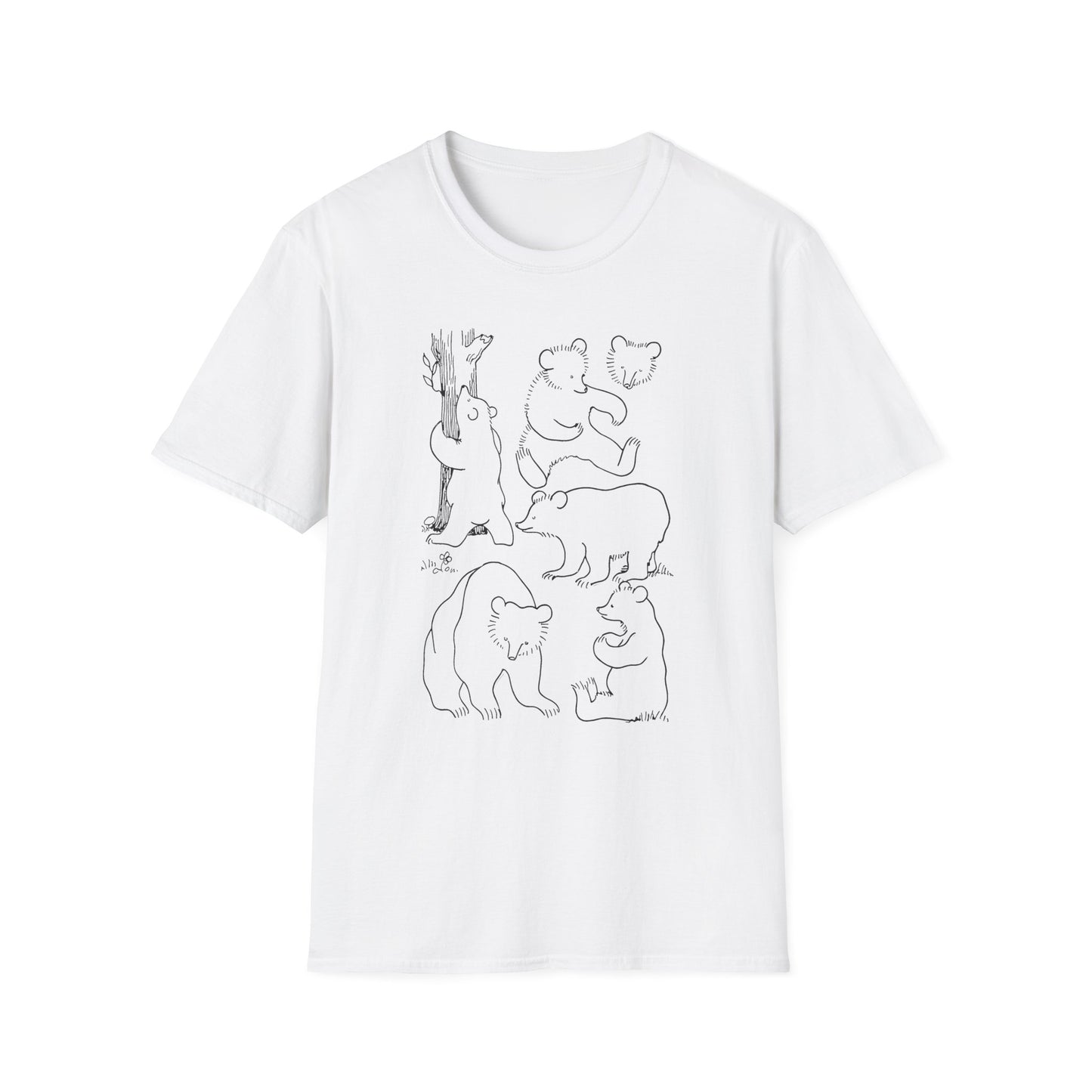 vintage french drawing guide cute bear illustrations reproduction tshirt