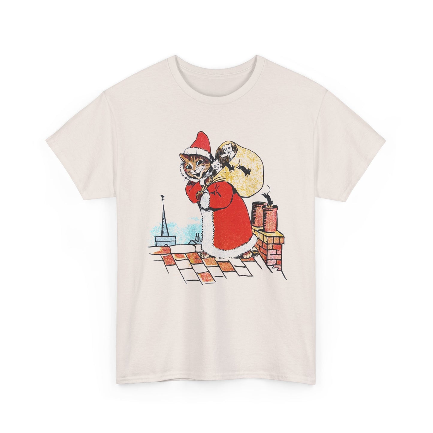louis wain santa claus cat tshirt