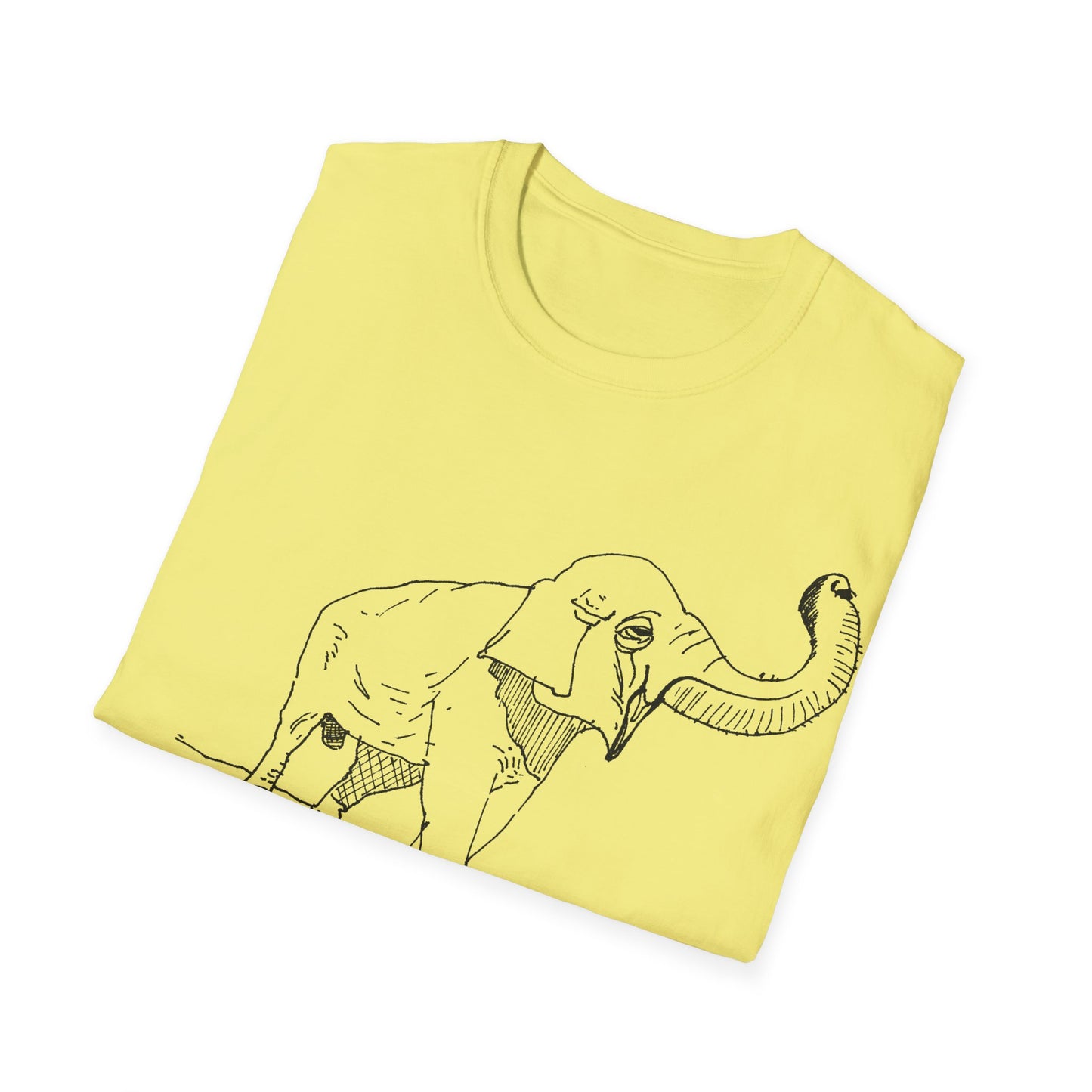 elephant kicks heroin habit original drawing tshirt. reference to xiguang the elephant