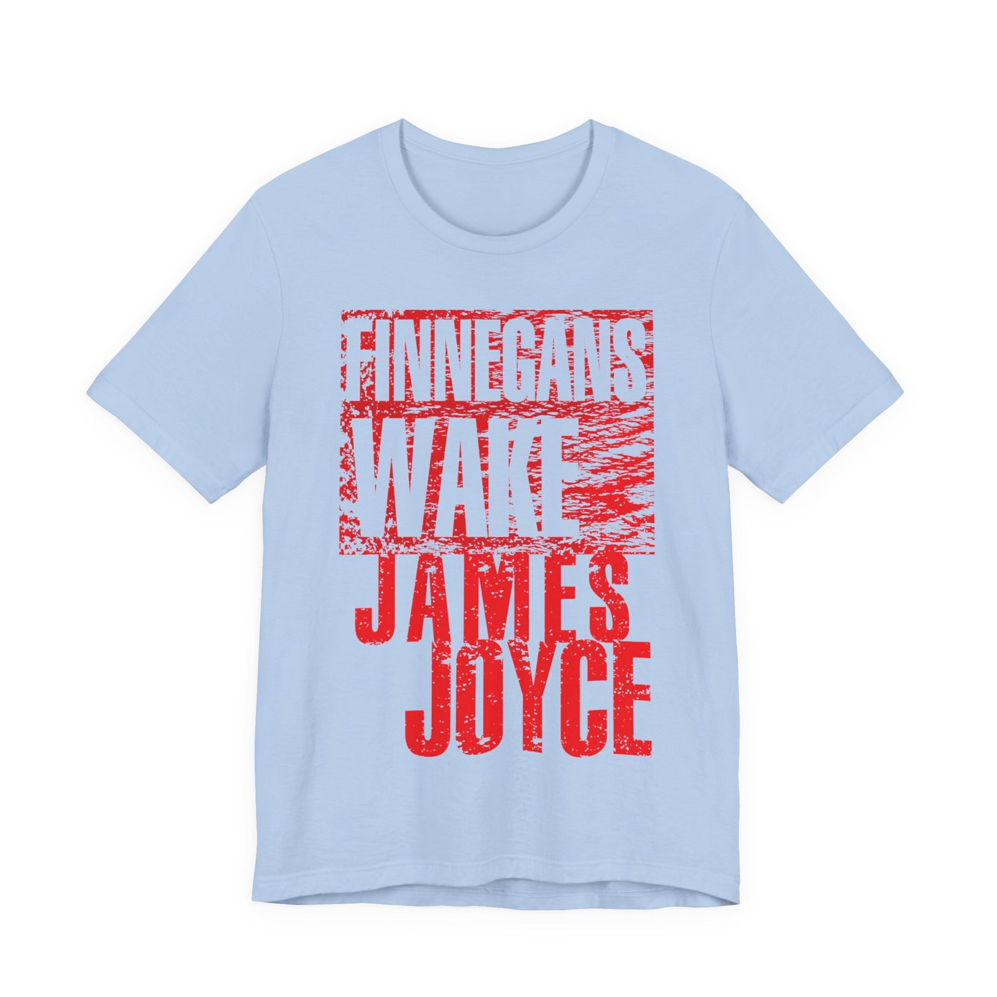 james joyce finnegans wake in red tshirt