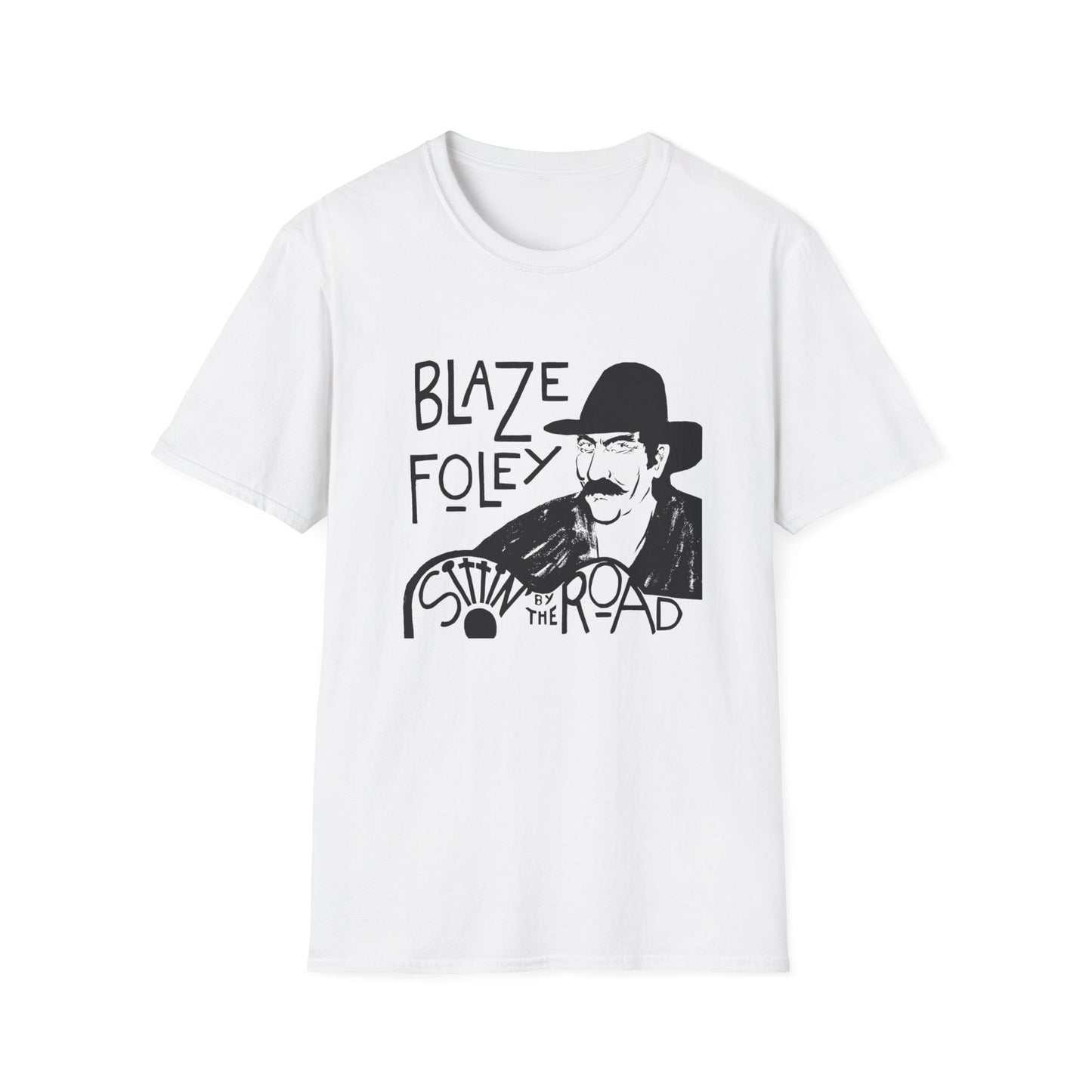 blaze foley sittin' by the road black stencil fan art tshirt