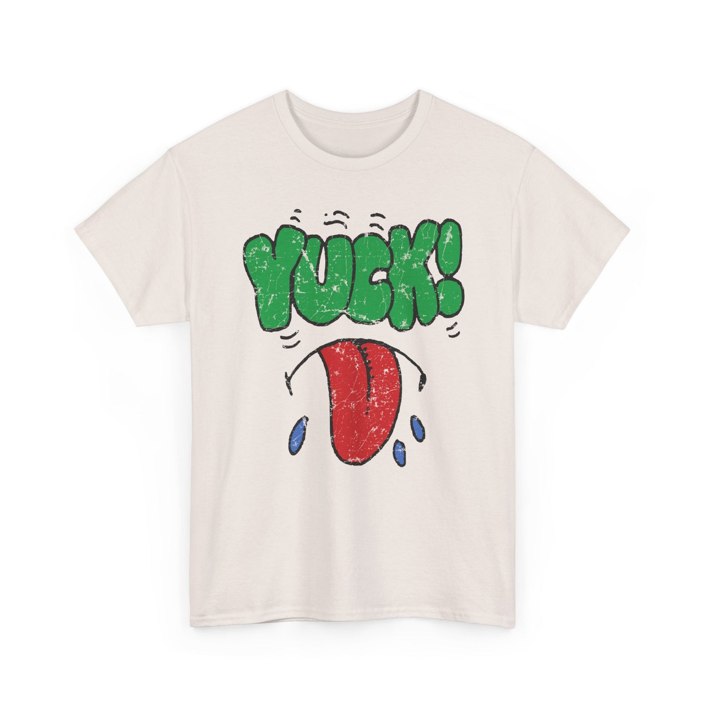 1980s vintage kelloggs cereal stamp yuck! distressed graphic reproduction tshirt