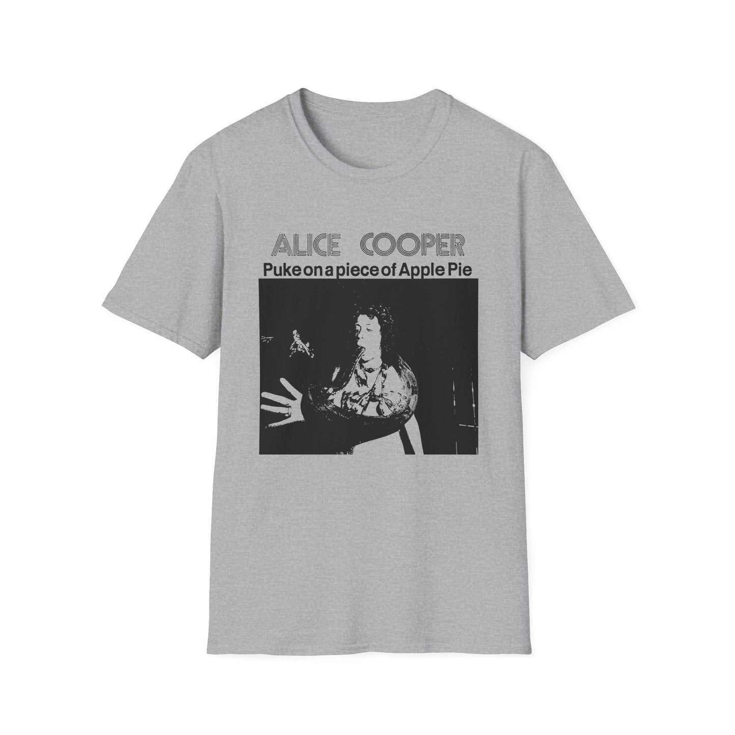 alice cooper puke on a piece of apple pie bootleg from detroit show 1971 tshirt