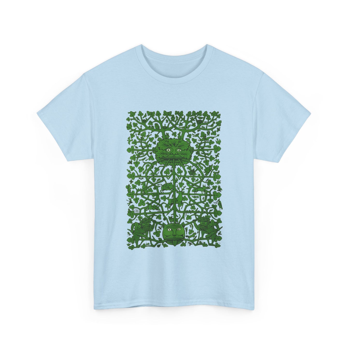 unknown date the green man by fritz eichenberg wood engraving reproduction tshirt