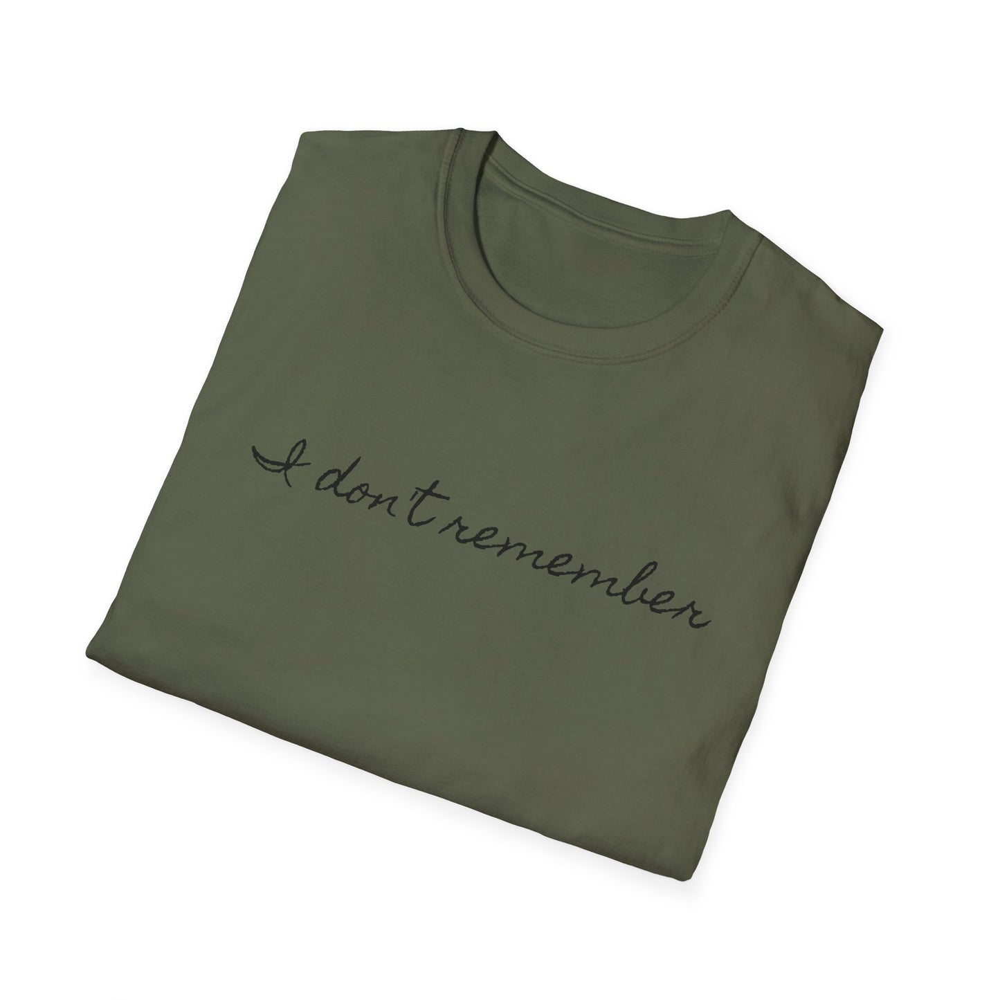 i don't remember cursive font tshirt