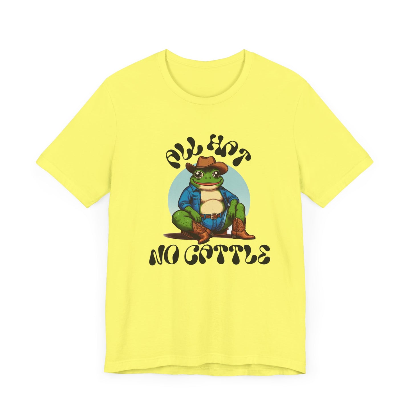 tubby frog "all hat no cattle" tshirt