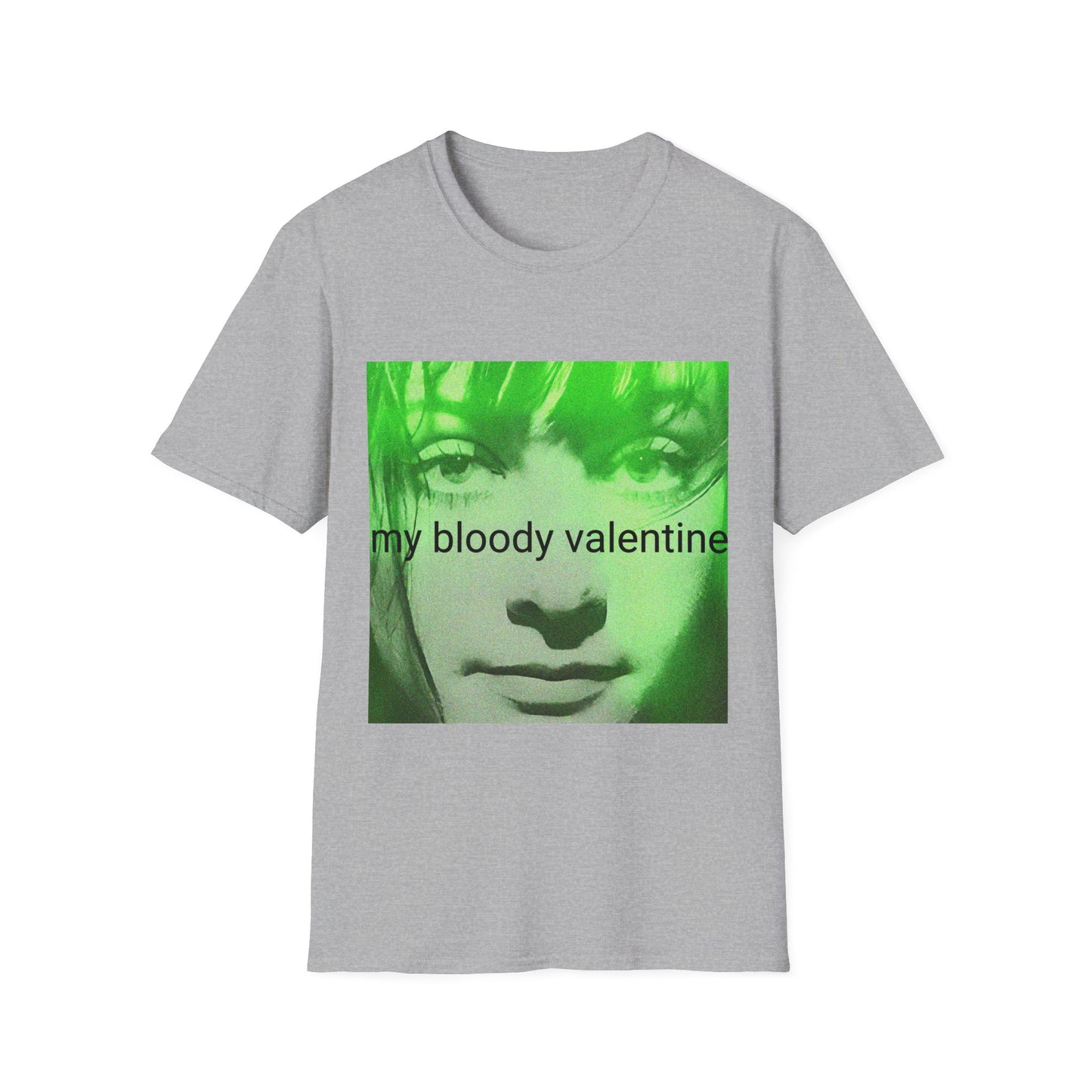 my bloody valentine belinda butcher close up in green tshirt