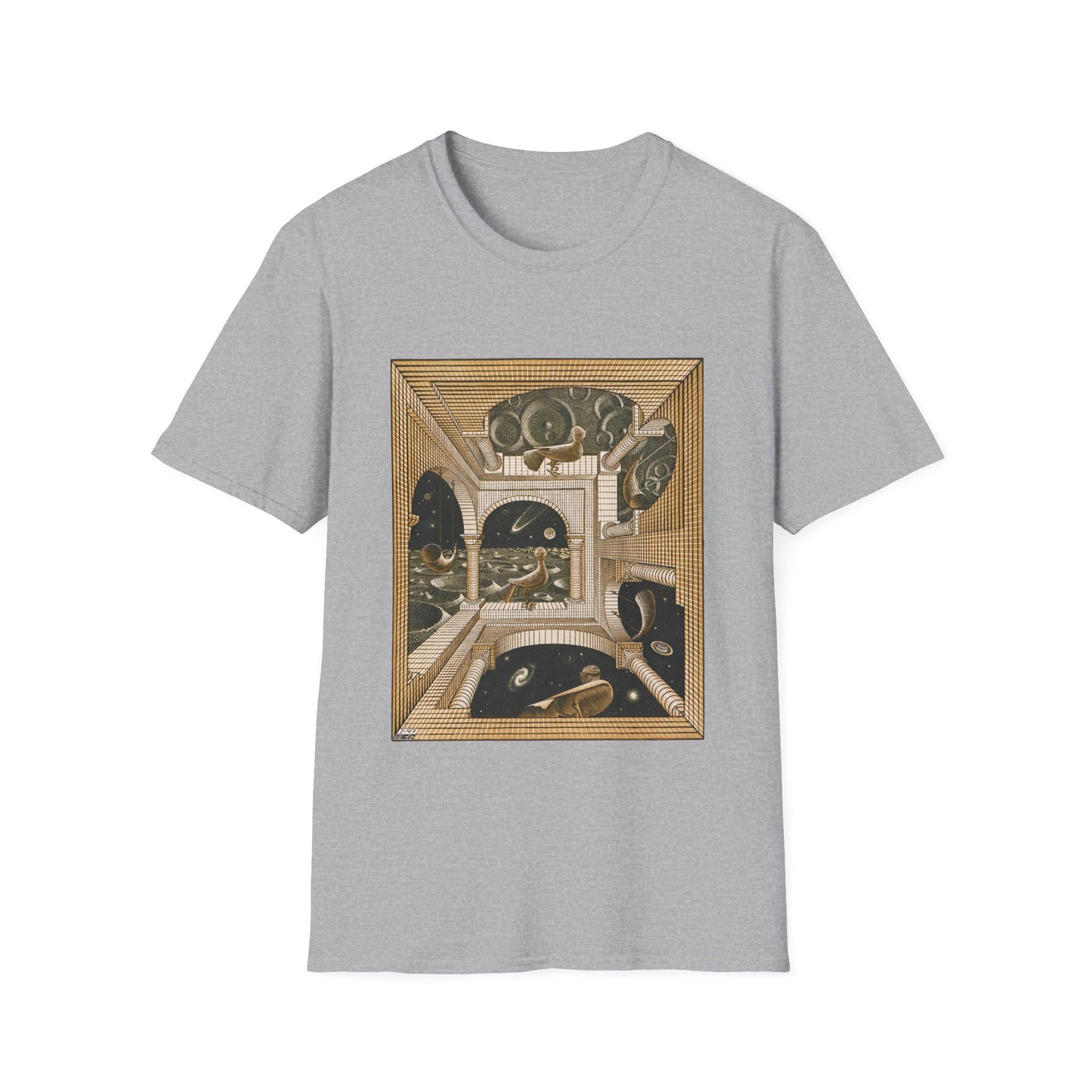 1947 m.c escher another world tshirt