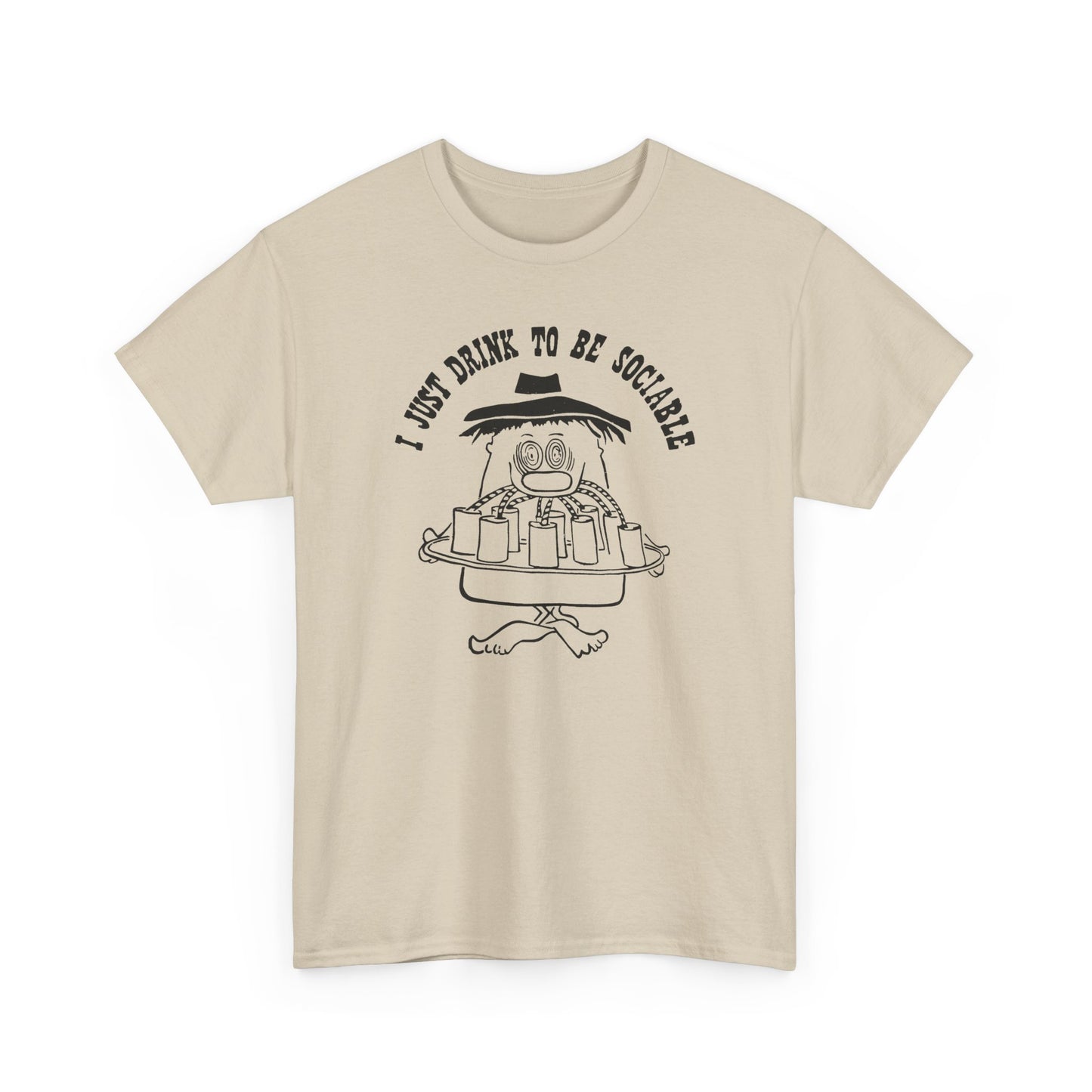 vintage i just drink to be sociable reproduction tshirt