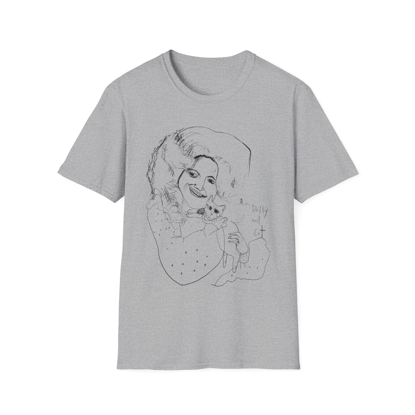 dolly and cat drawing tshirt