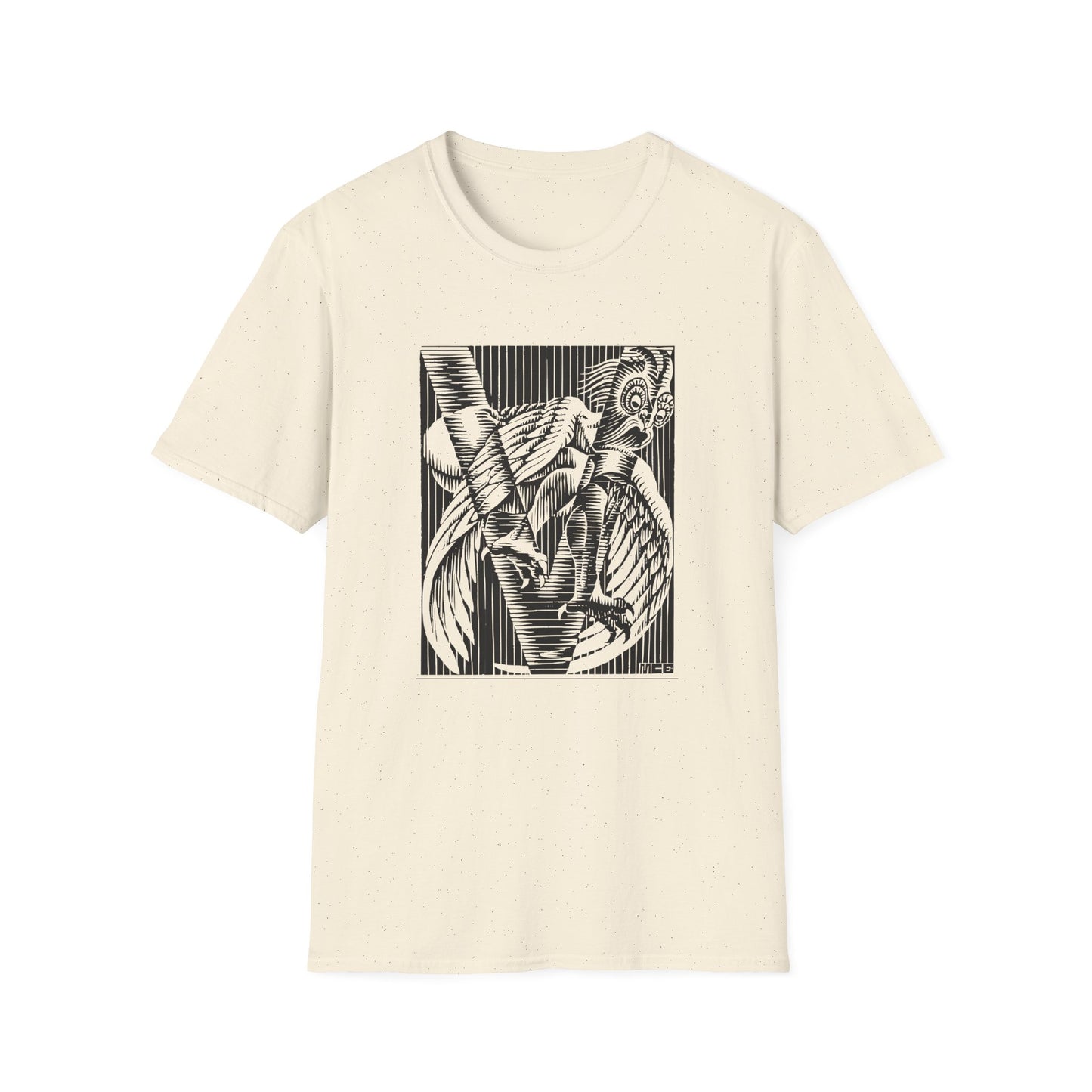 1931 rare m.c escher initial v reproduction tshirt