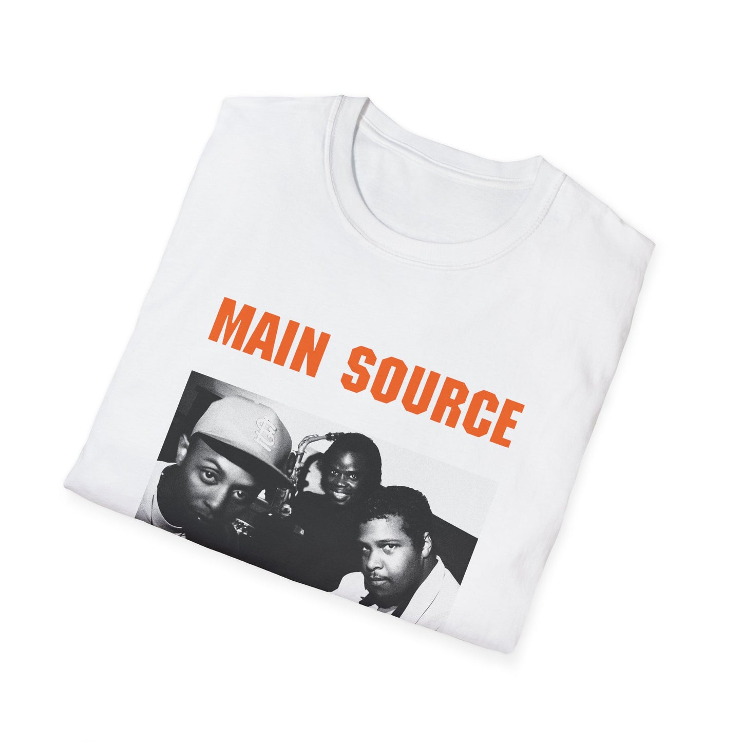 main source 90s hip hop legends photo on the couch tshirt
