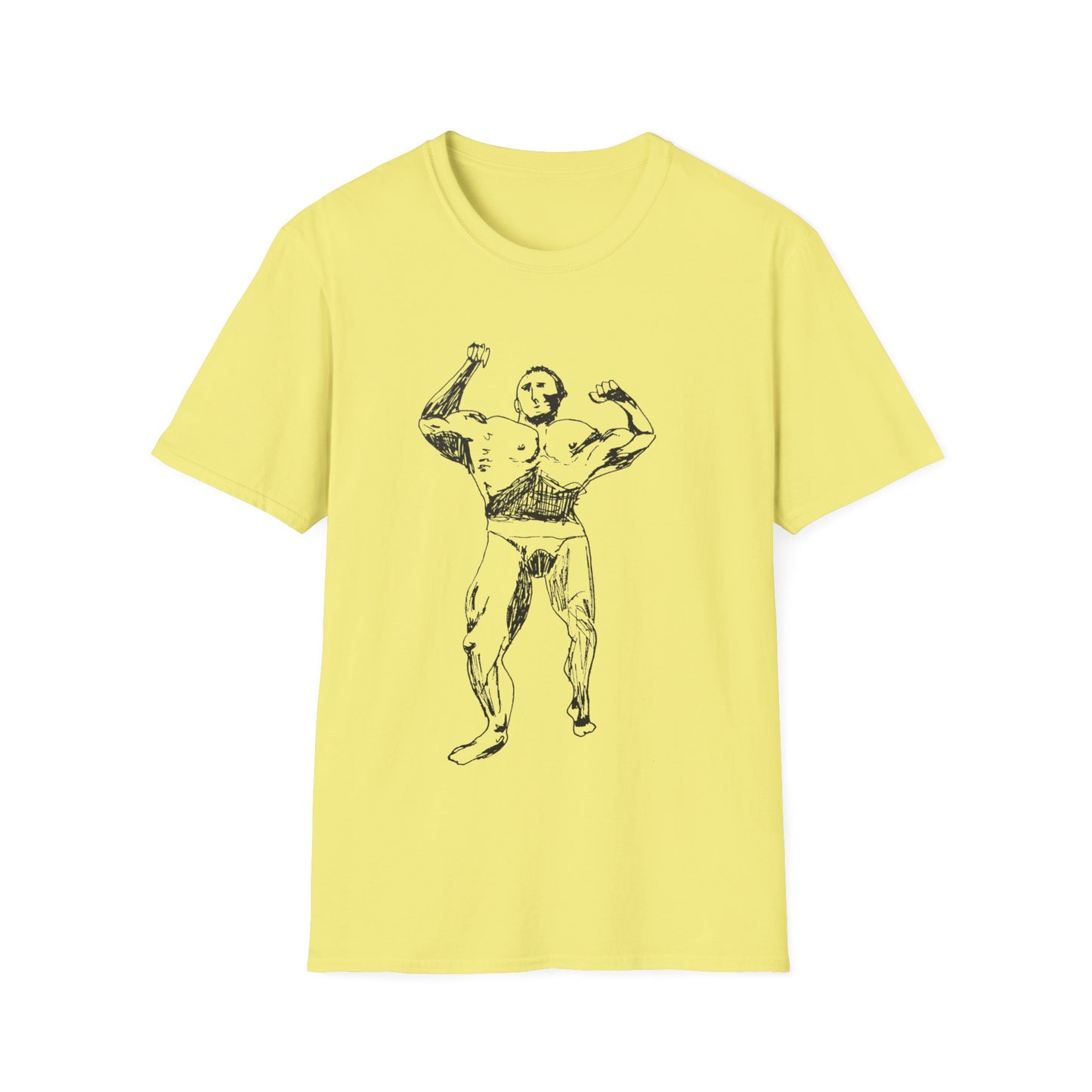 muscle man tshirt original drawing