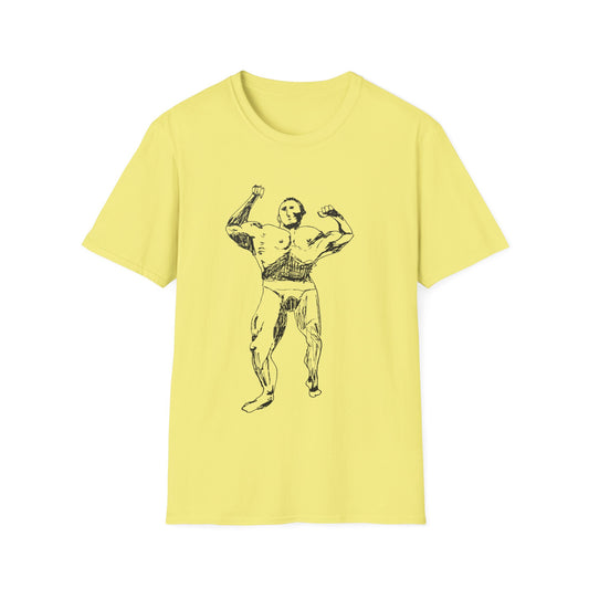 muscle man tshirt original drawing