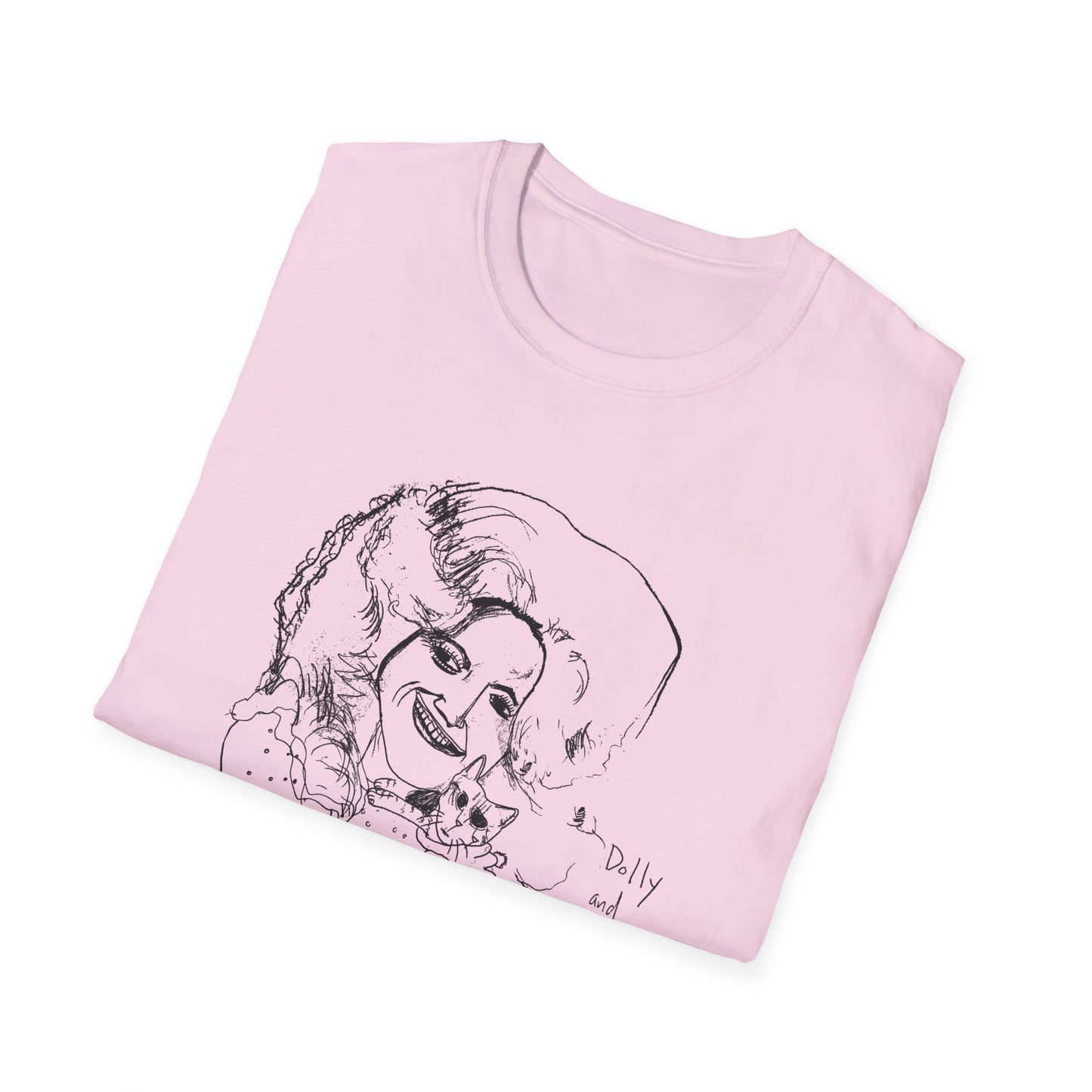 dolly and cat drawing tshirt