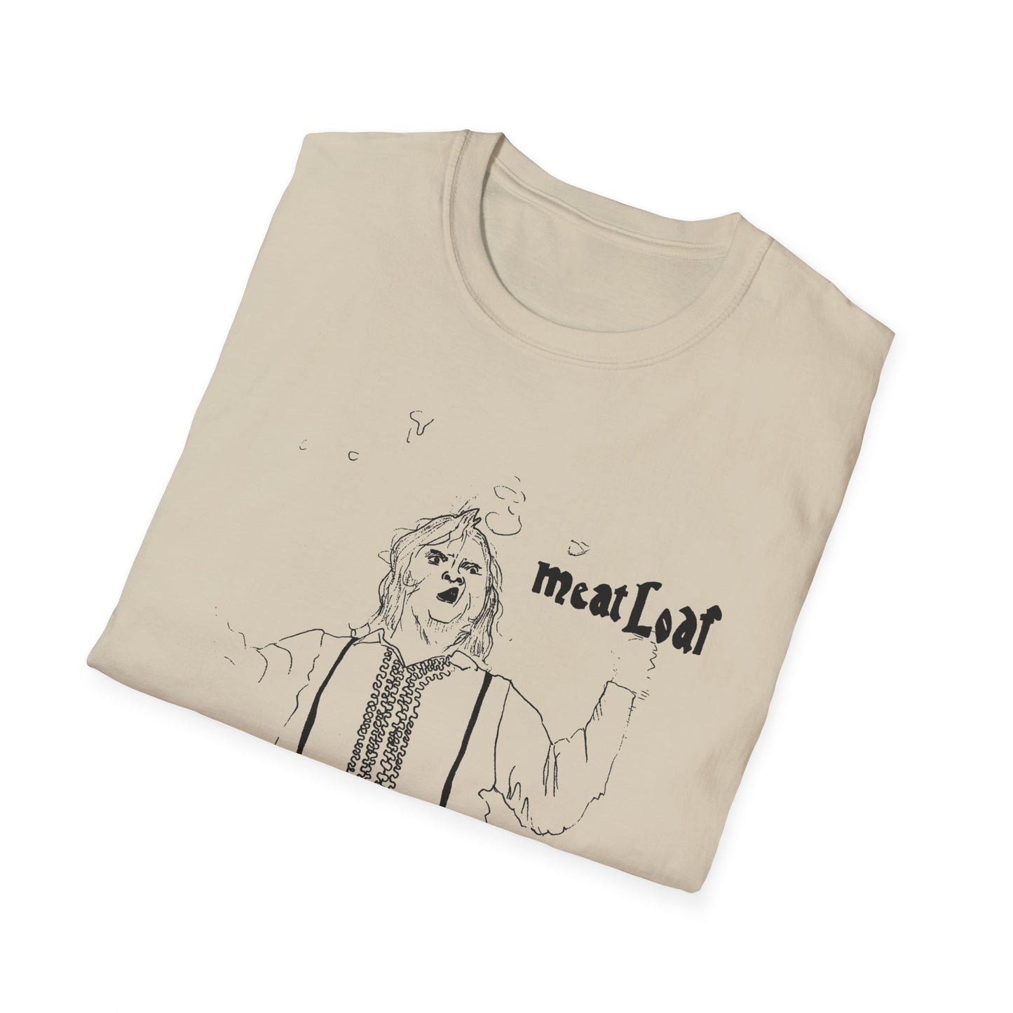 original drawing meat loaf, michael lee aday, bat out of hell singer fan art tshirt