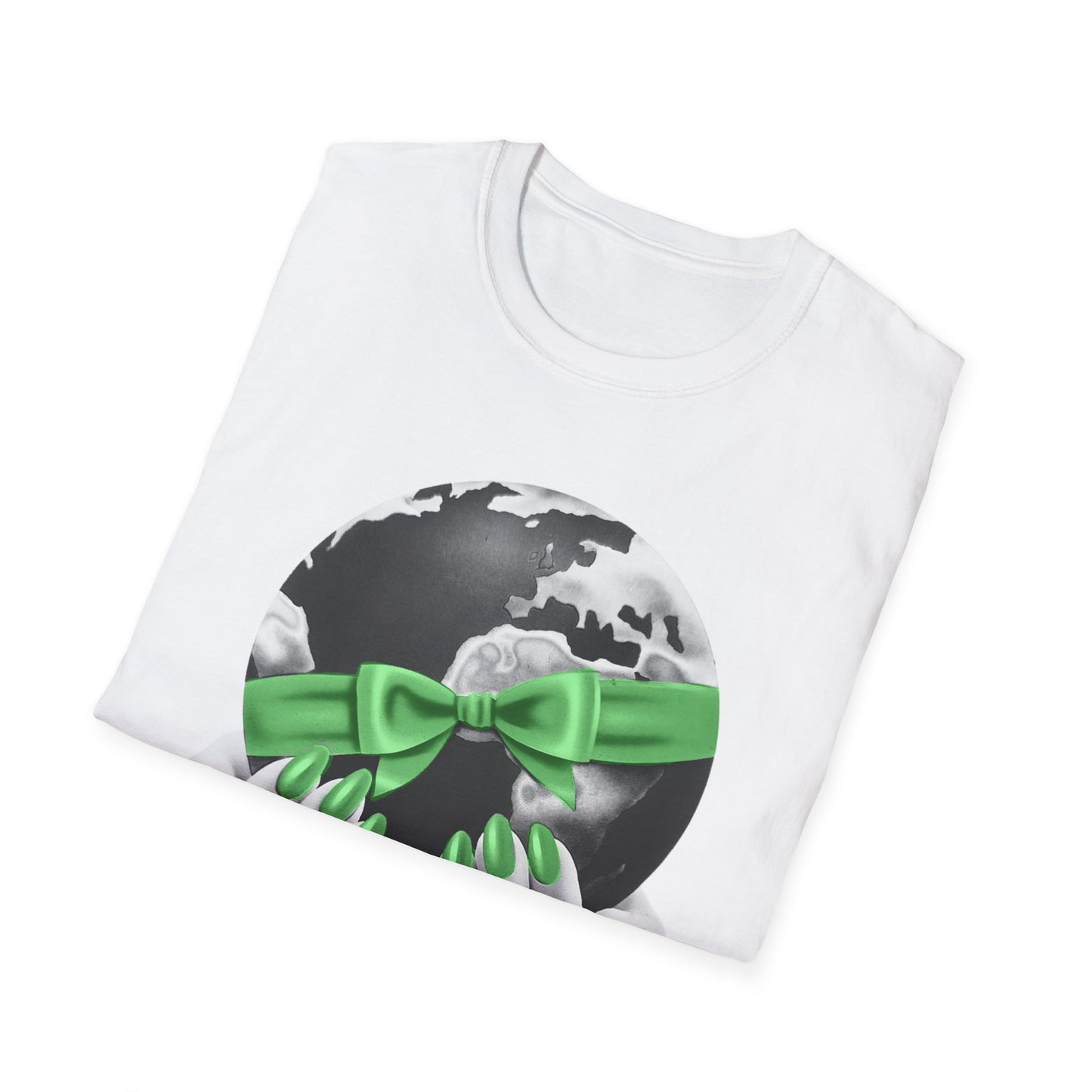 i'd give you the world 1980s graphic from a greeting card green nail version tshirt