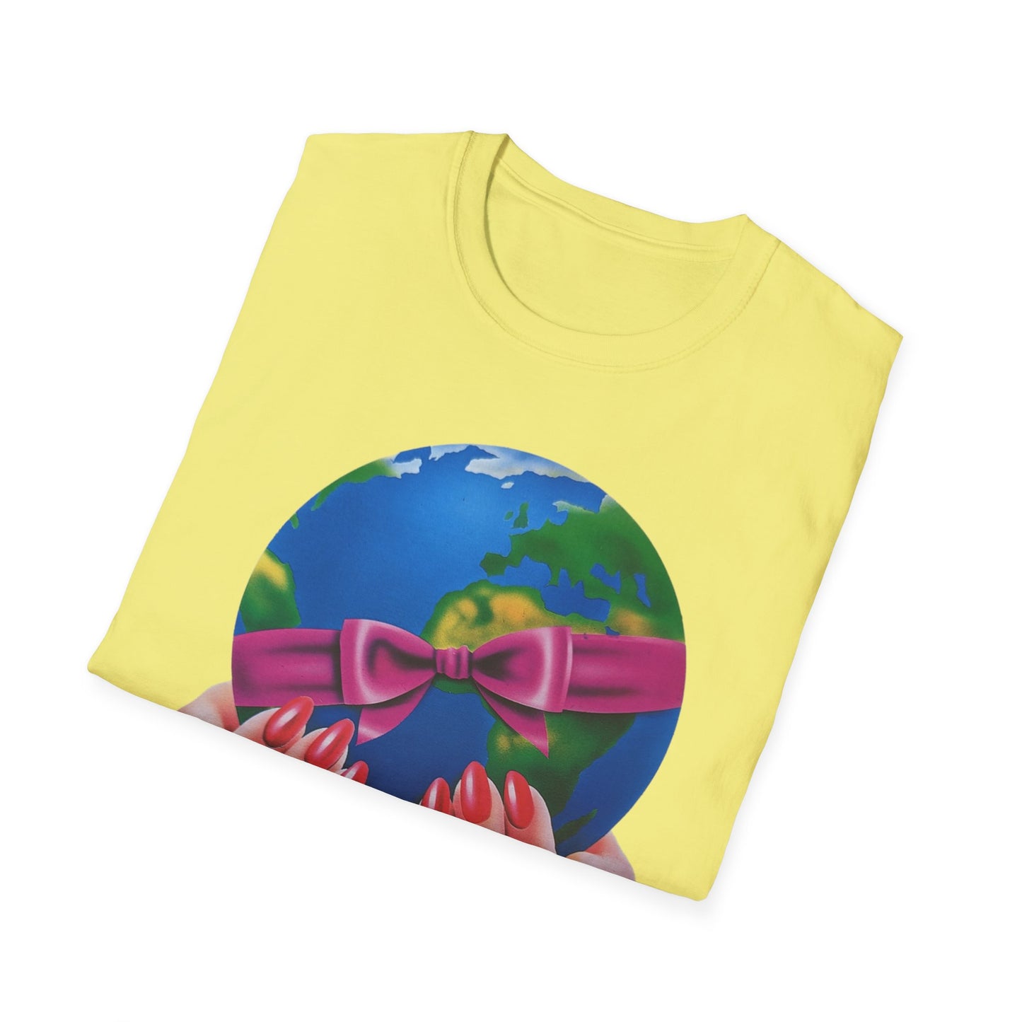 1980s graphic from a greeting card "i'd give you the world" tshirt