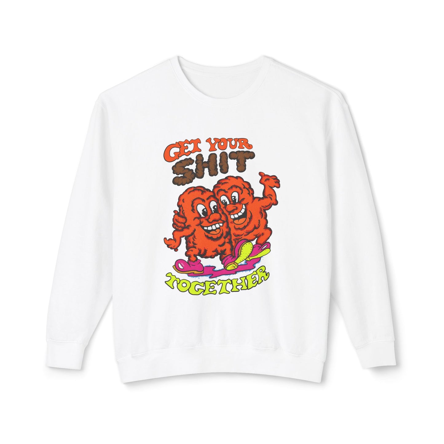 1970s graphic "get your shit together" variation design 100% cotton sweatshirt
