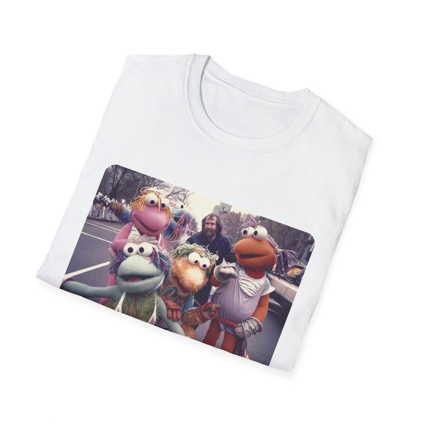 jim henson and the full-body fraggles at the 1984 macy's thanksgiving parade photo tshirt