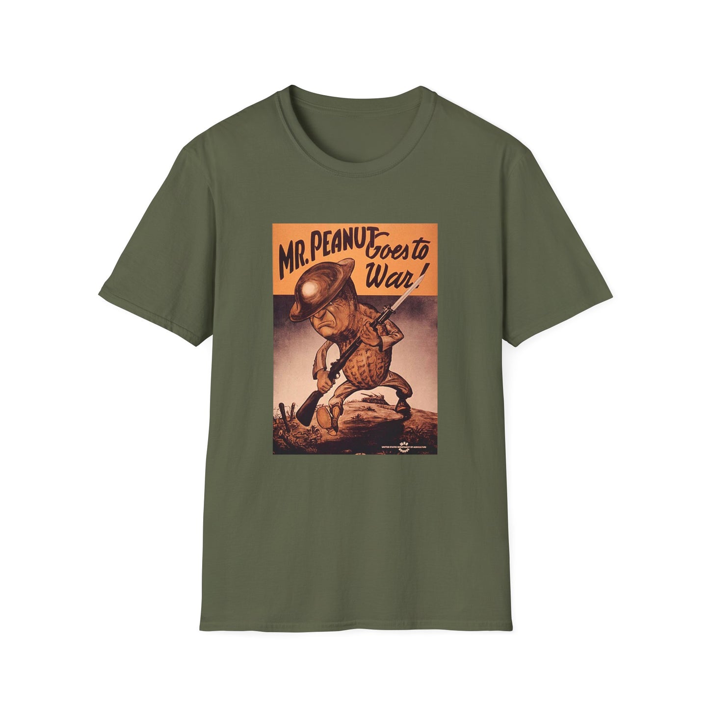1942 mr. peanut goes to war from the united states department of agriculture war boards tshirt