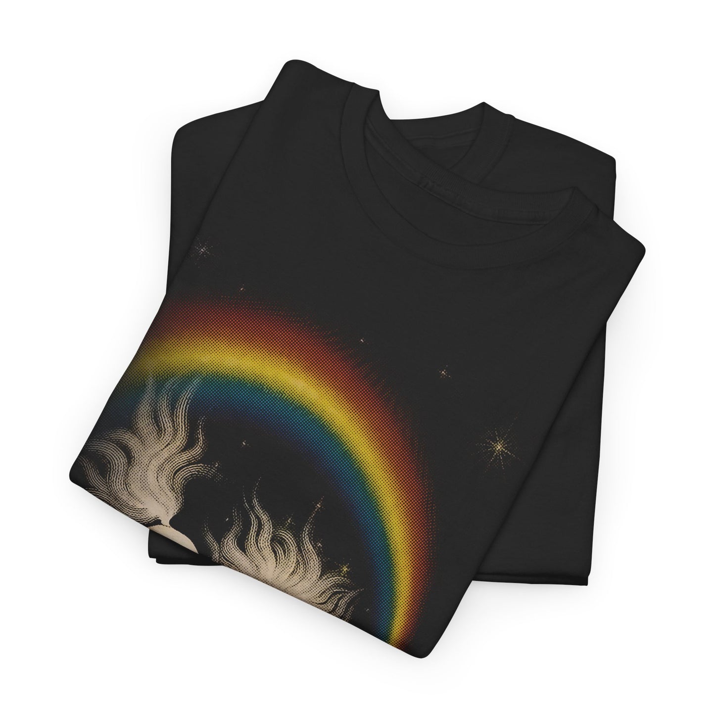 1978 vintage fantasy art by k chin we have to believe in rainbows unicorn reproduction tshirt
