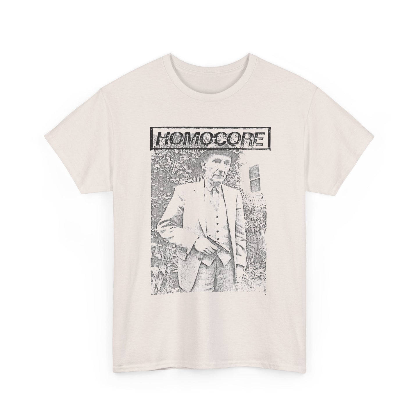 1988 homocore zine cover with william burroughs custom edit tshirt