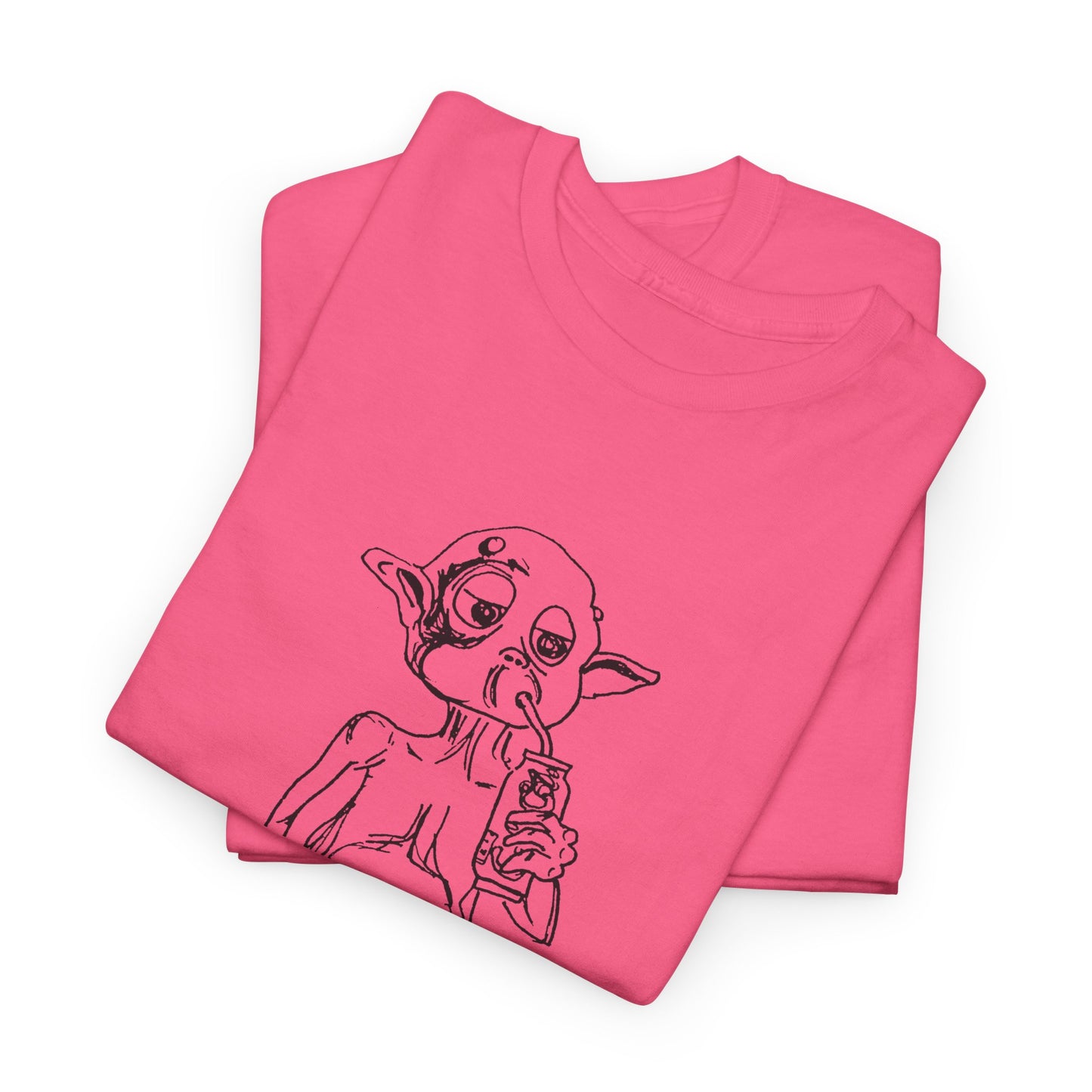 mysterious alien creature (MAC) drinking cola full body original sketch tshirt